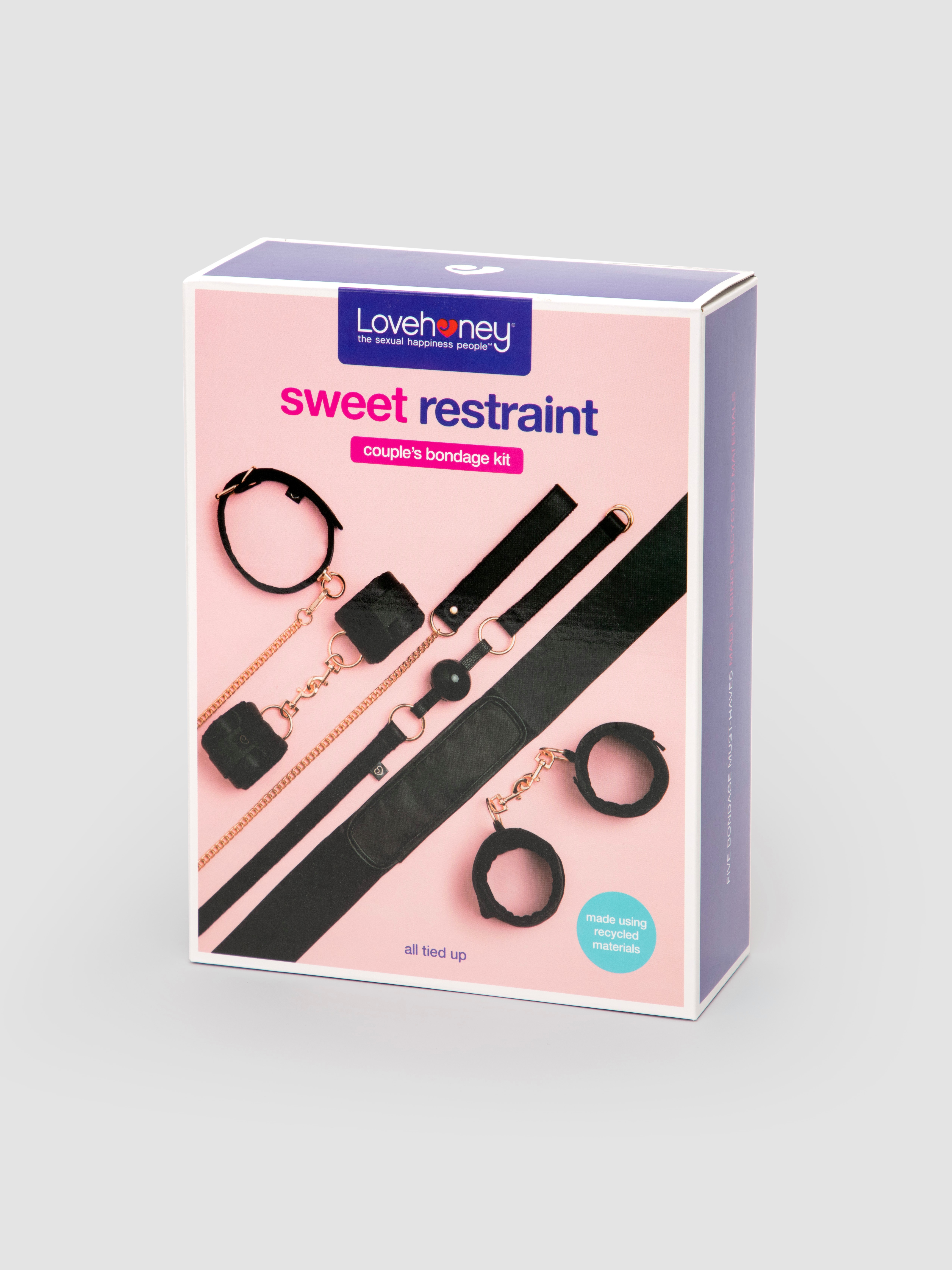 Lovehoney Sweet Restraint Recycled Couple's Bondage Kit (5 Piece), Black, hi-res