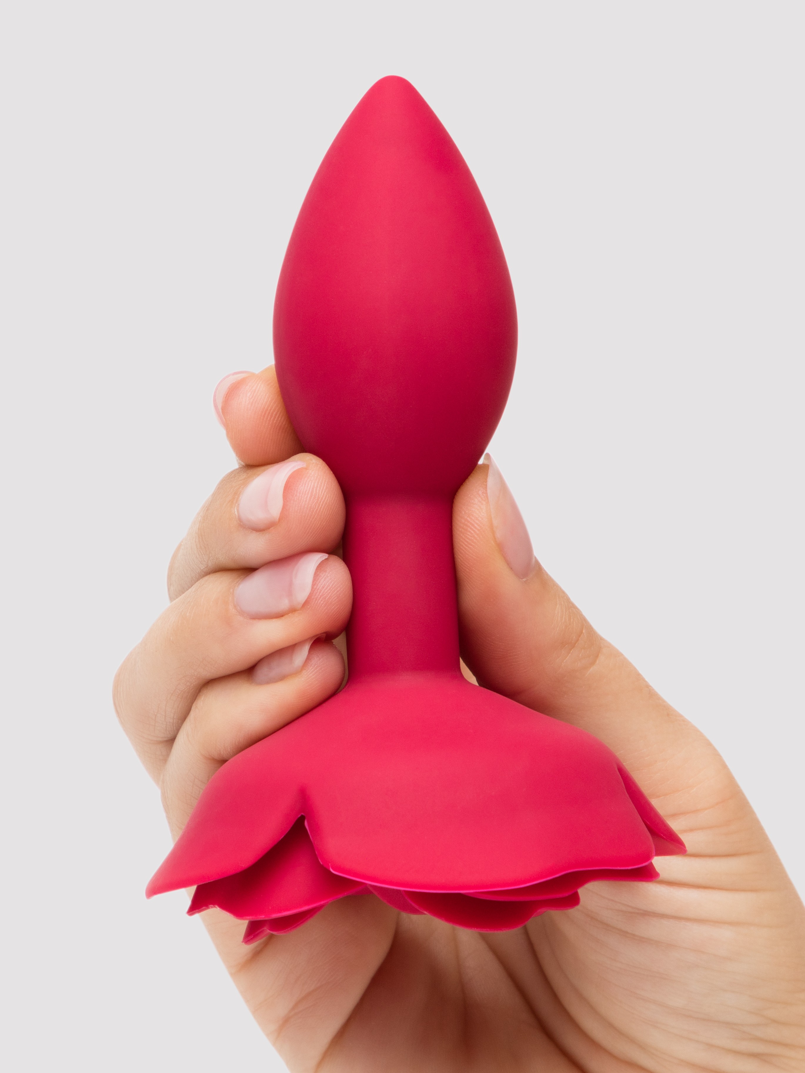 Lovehoney Wild Bloom Silicone Rose Butt Plug, Red, hi-res