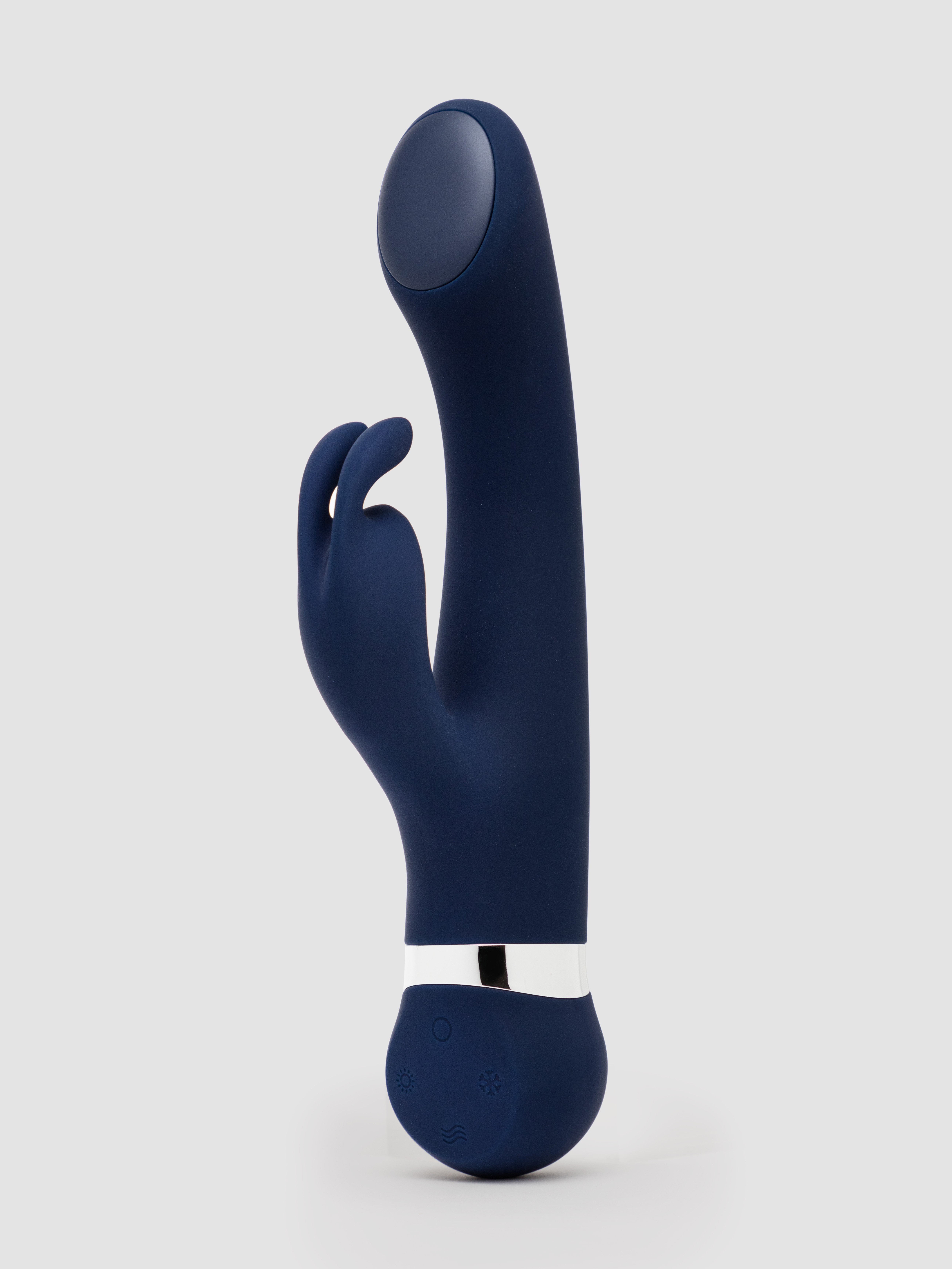 Image of Lovehoney Glow Bunny Rechargeable Warming and Cooling Rabbit Vibrator - Navy