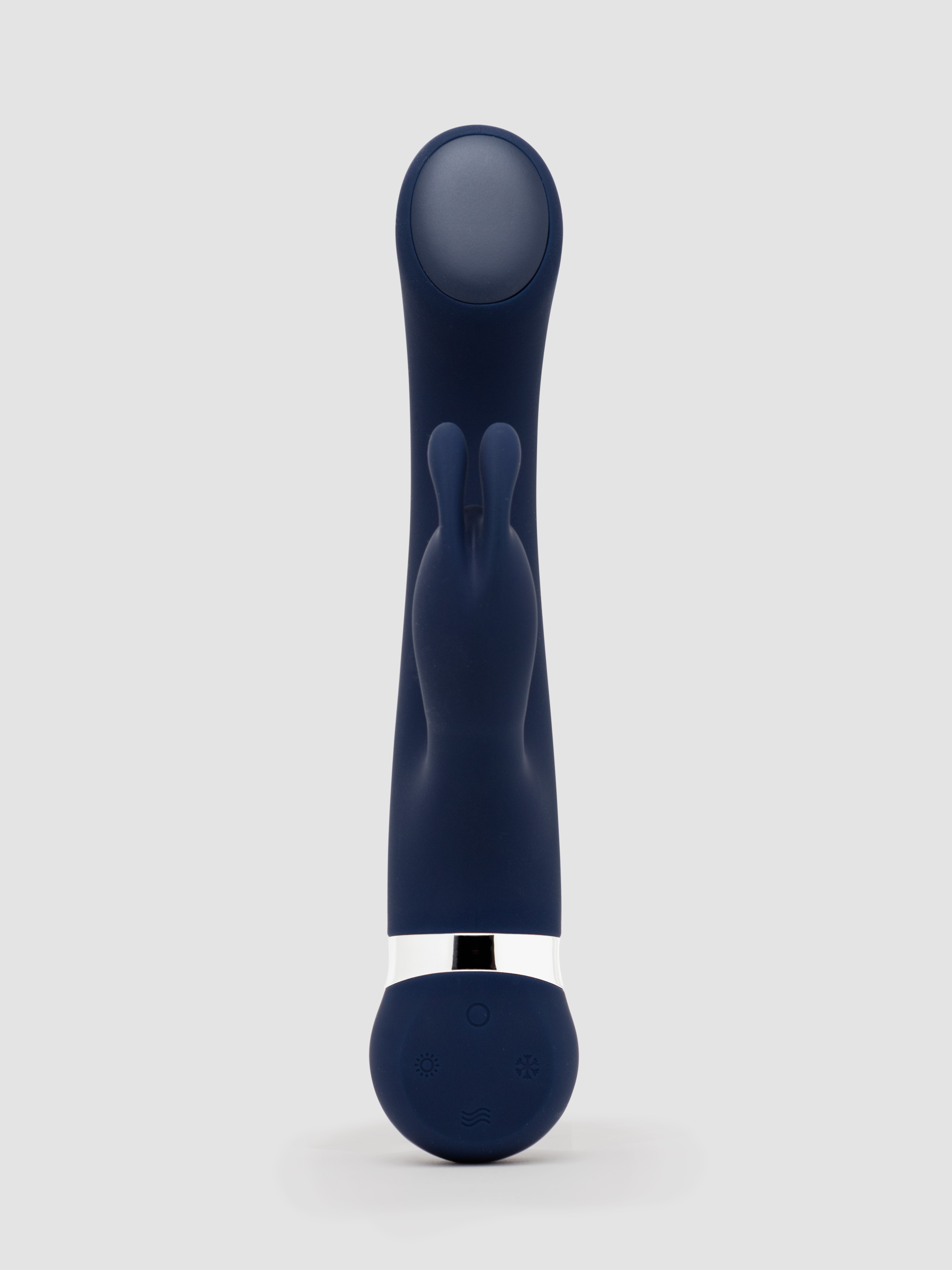   Lovehoney Glow Bunny Rechargeable Warming and Cooling Rabbit Vibrator, Navy, hi-res
