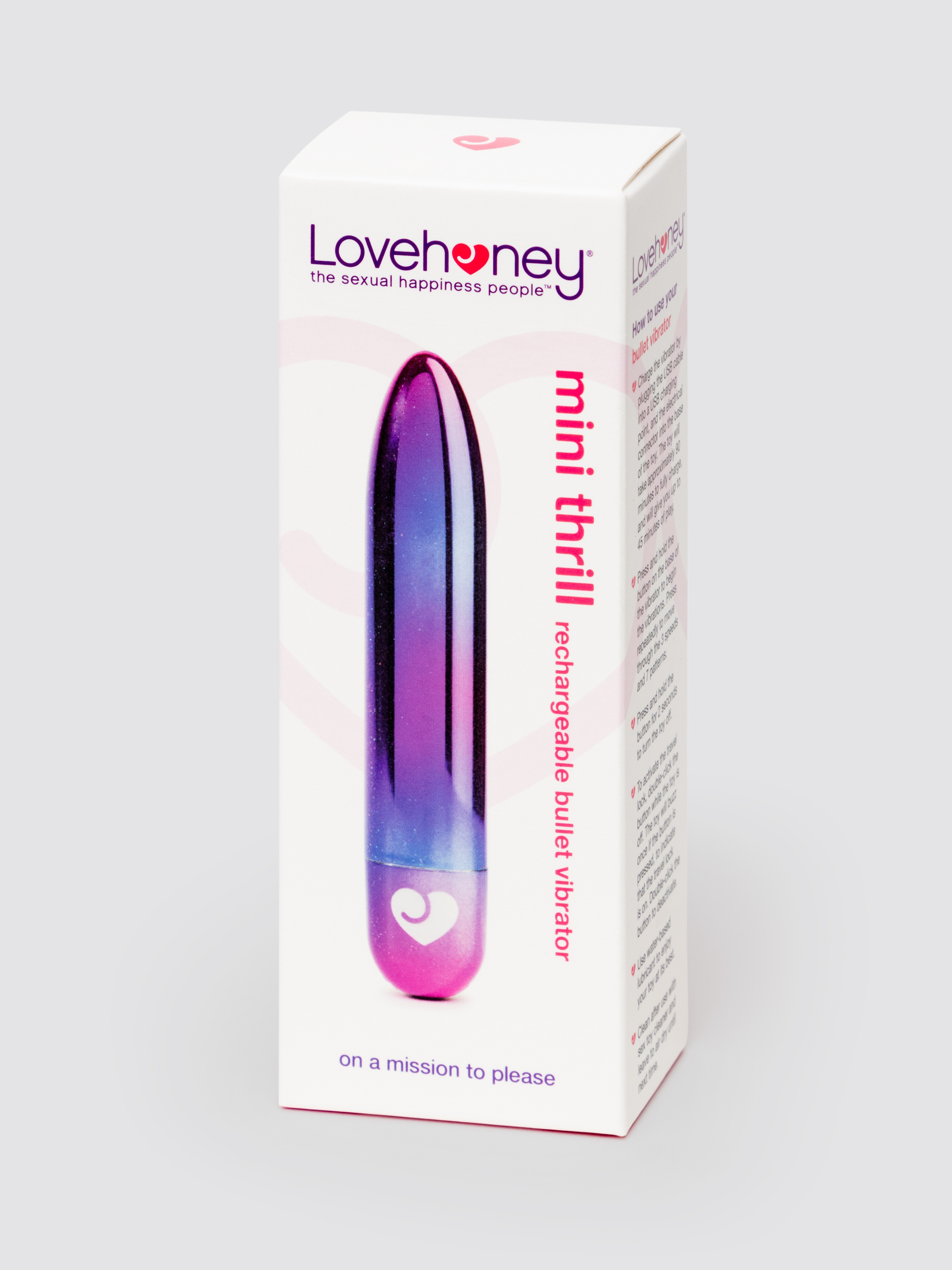 Lovehoney Mini Thrill Rechargeable Galaxy Bullet Vibrator, Pink, hi-res