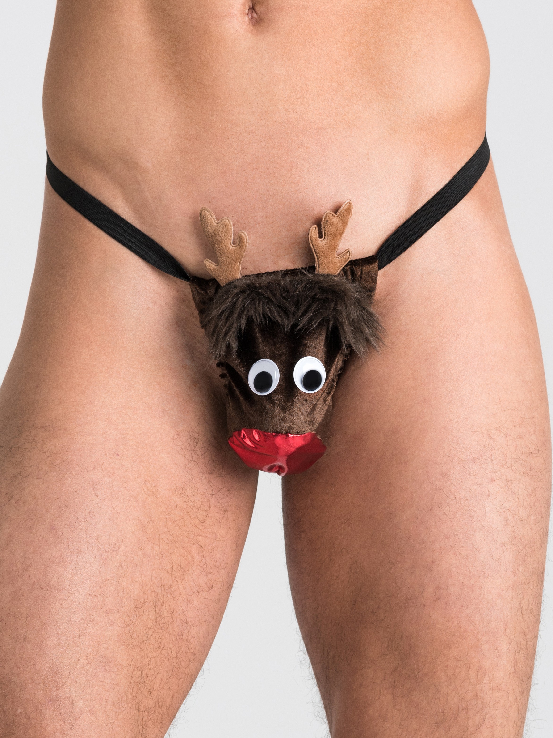 Ride My Sleigh Rudolf Thong, Brown, hi-res