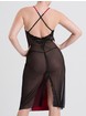 Lovehoney Empress Red Satin and Mesh Long Slip, Red, hi-res
