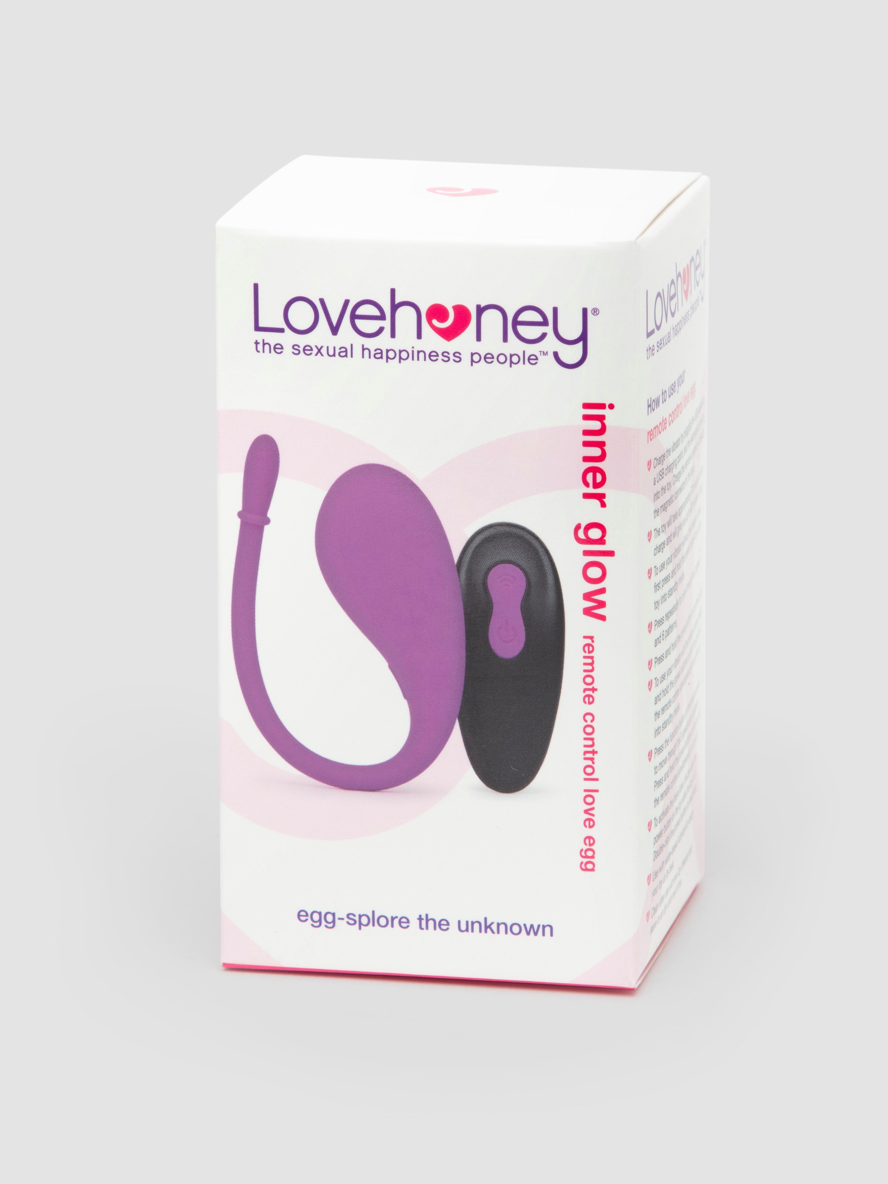 Lovehoney Inner Glow Rechargeable Remote Control Love Egg, Purple, hi-res