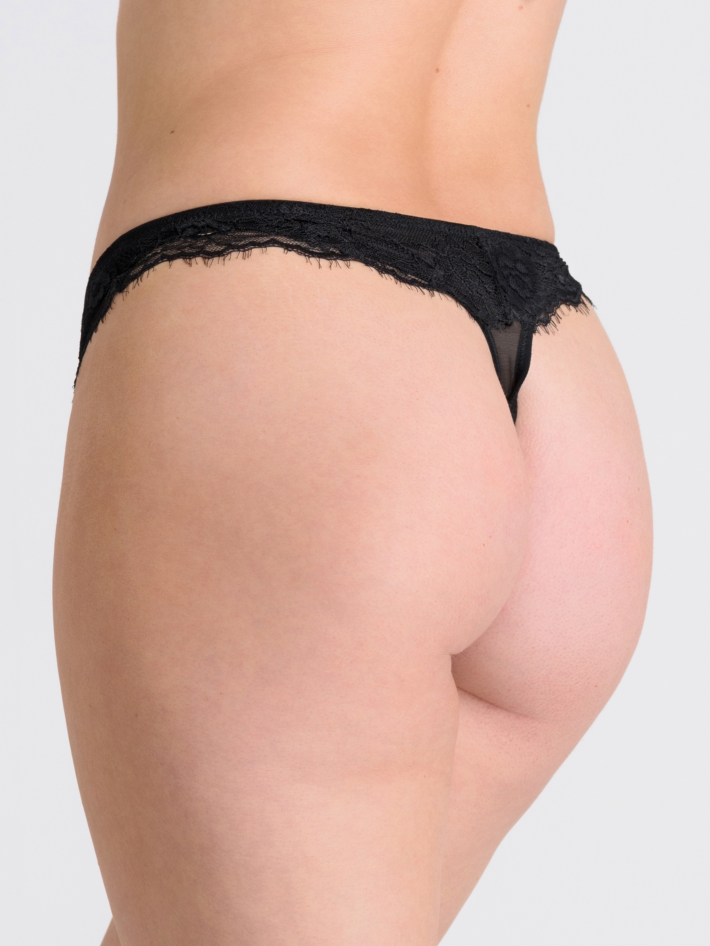 Lovehoney Boudoir Belle Cherry Suspender Thong, Black, vanilla