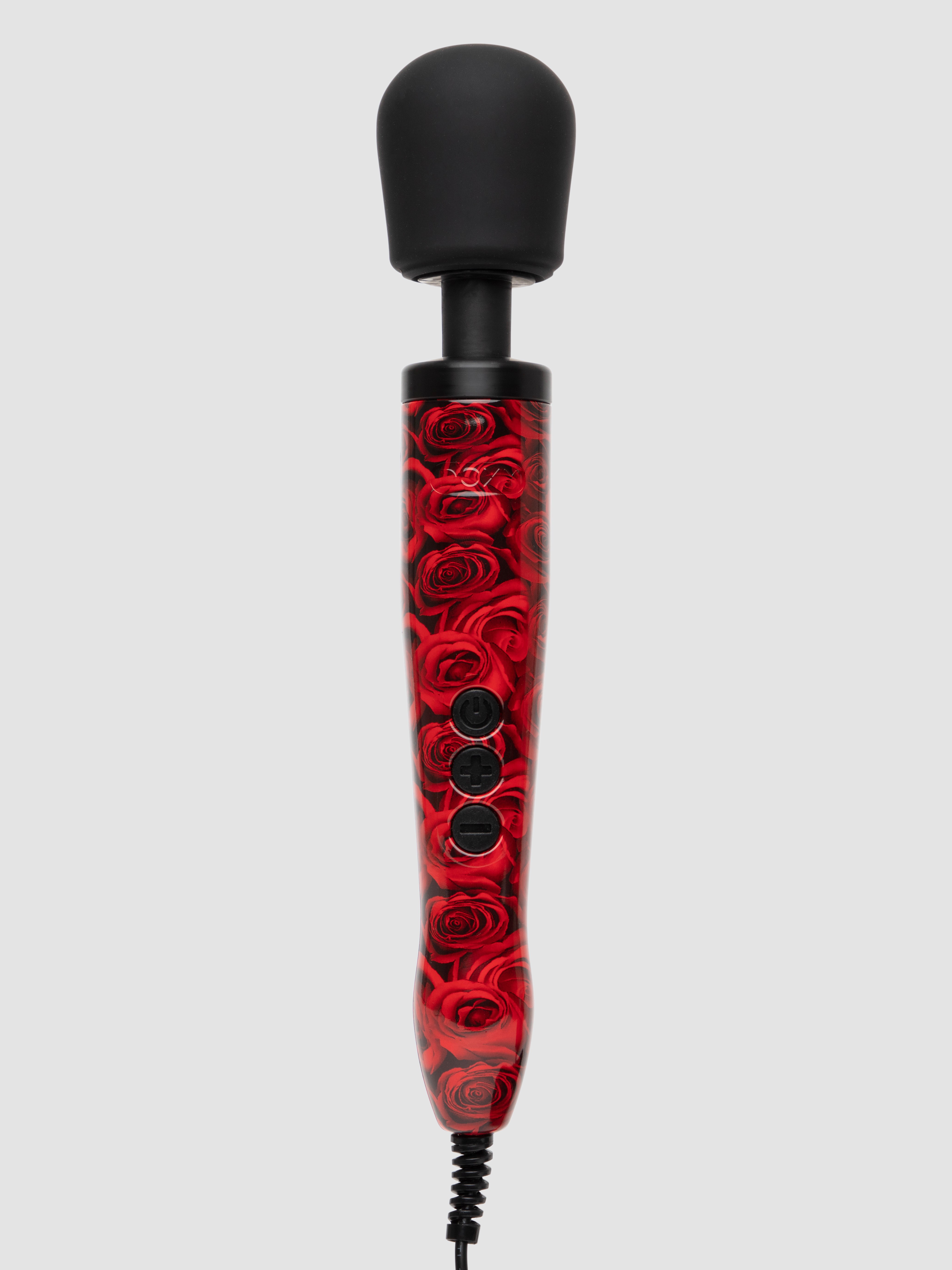 Image of Doxy Original Rose-Patterned Mains-Powered Silicone Wand Massager - Red