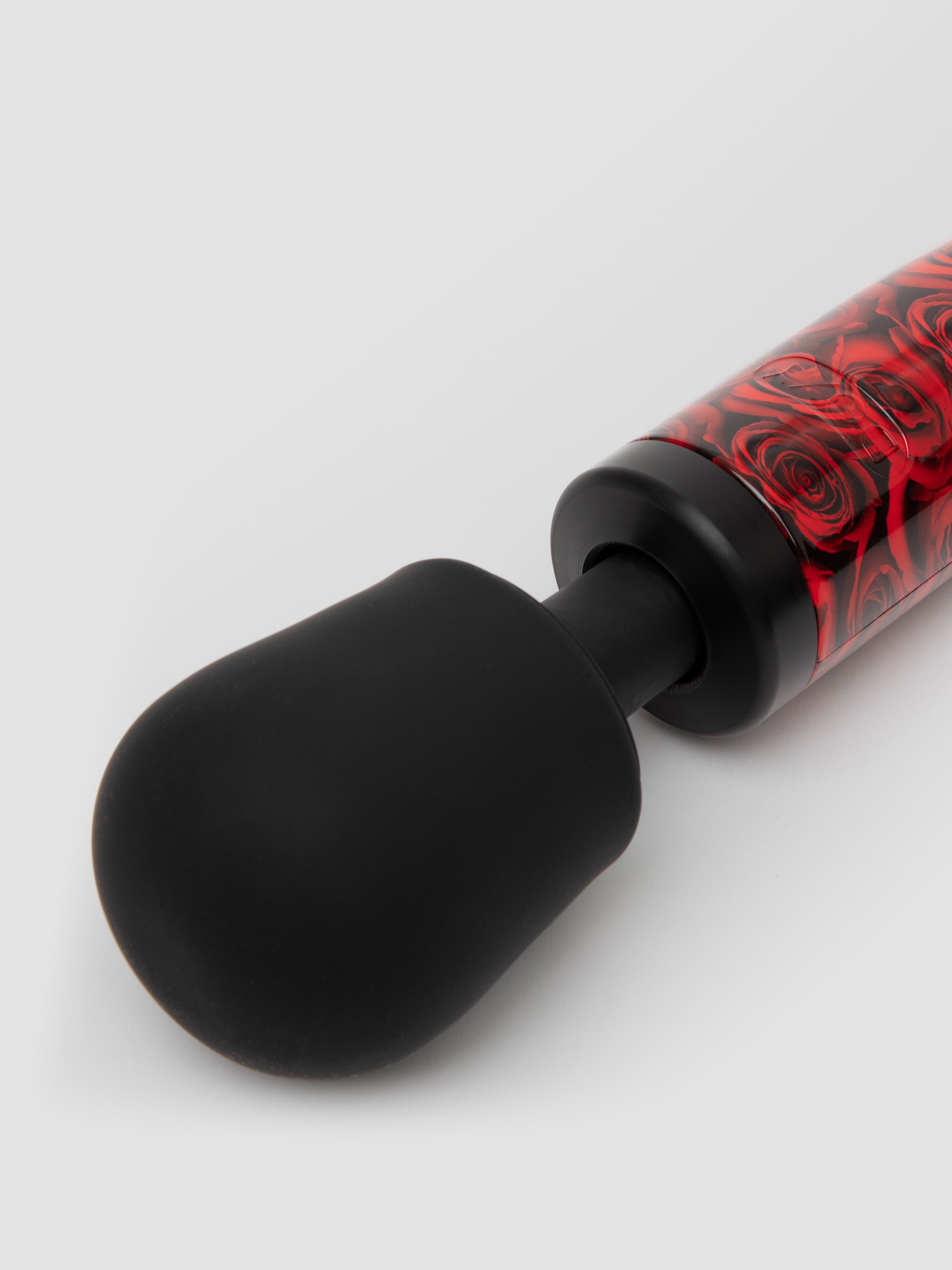 Doxy Original Rose-Patterned Mains-Powered Silicone Wand Massager, Red, hi-res