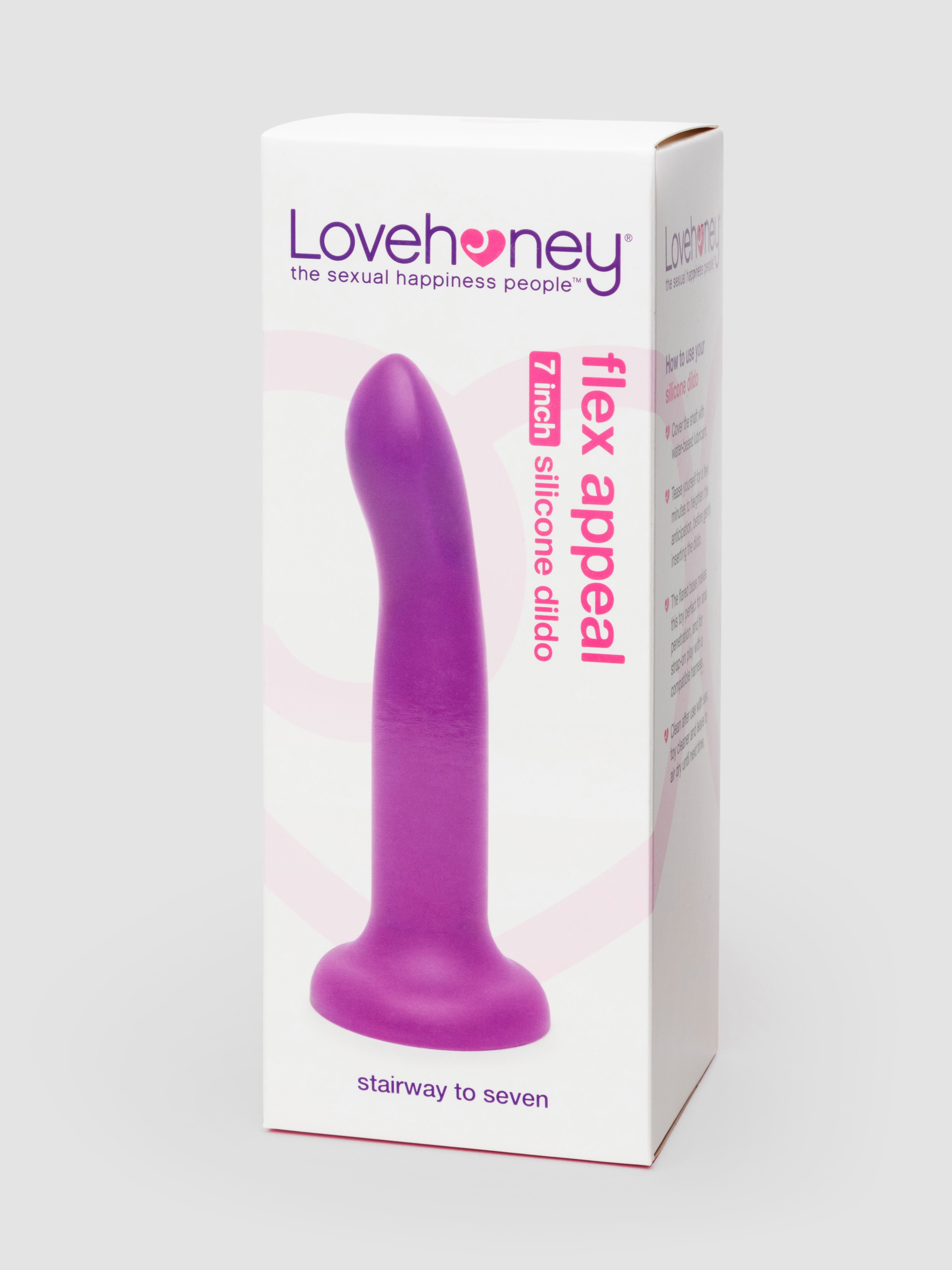 Lovehoney Flex Appeal Liquid Silicone Suction Cup Dildo 7 Inch , Purple, hi-res