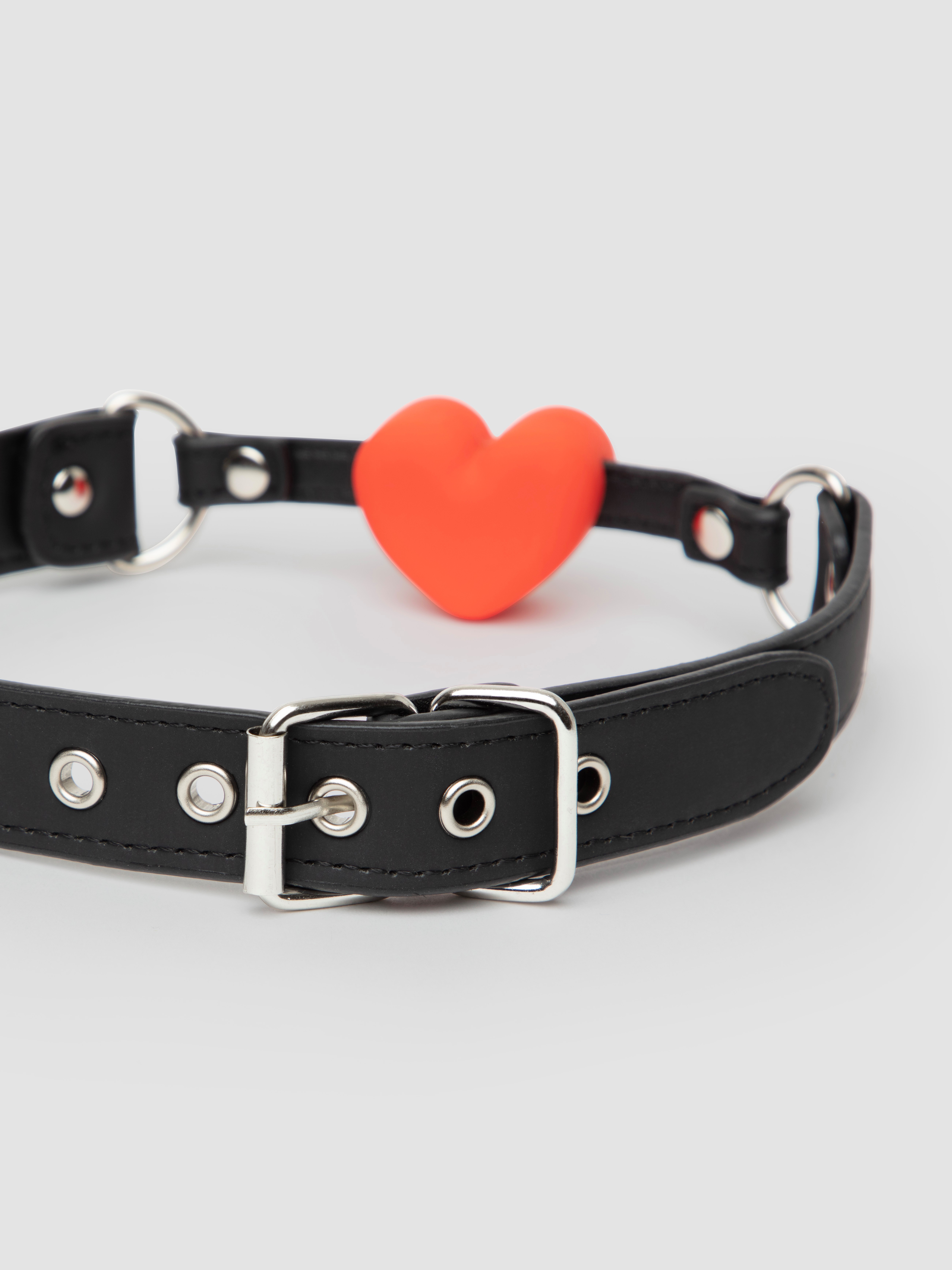 Bondage Boutique Heart Ball Gag , Black, hi-res