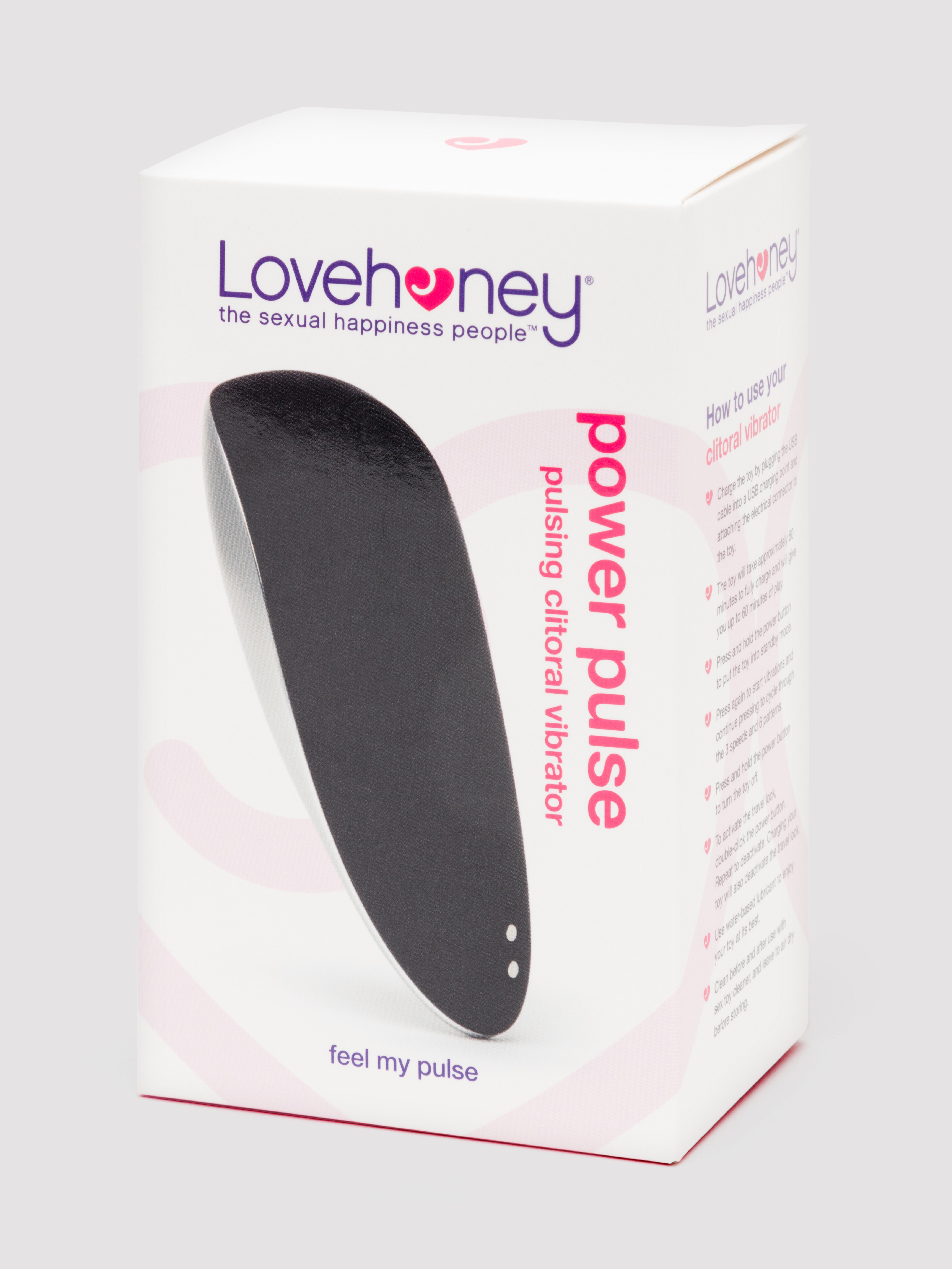 Lovehoney Power Pulse Pulsing Clitoral Vibrator, Black, hi-res