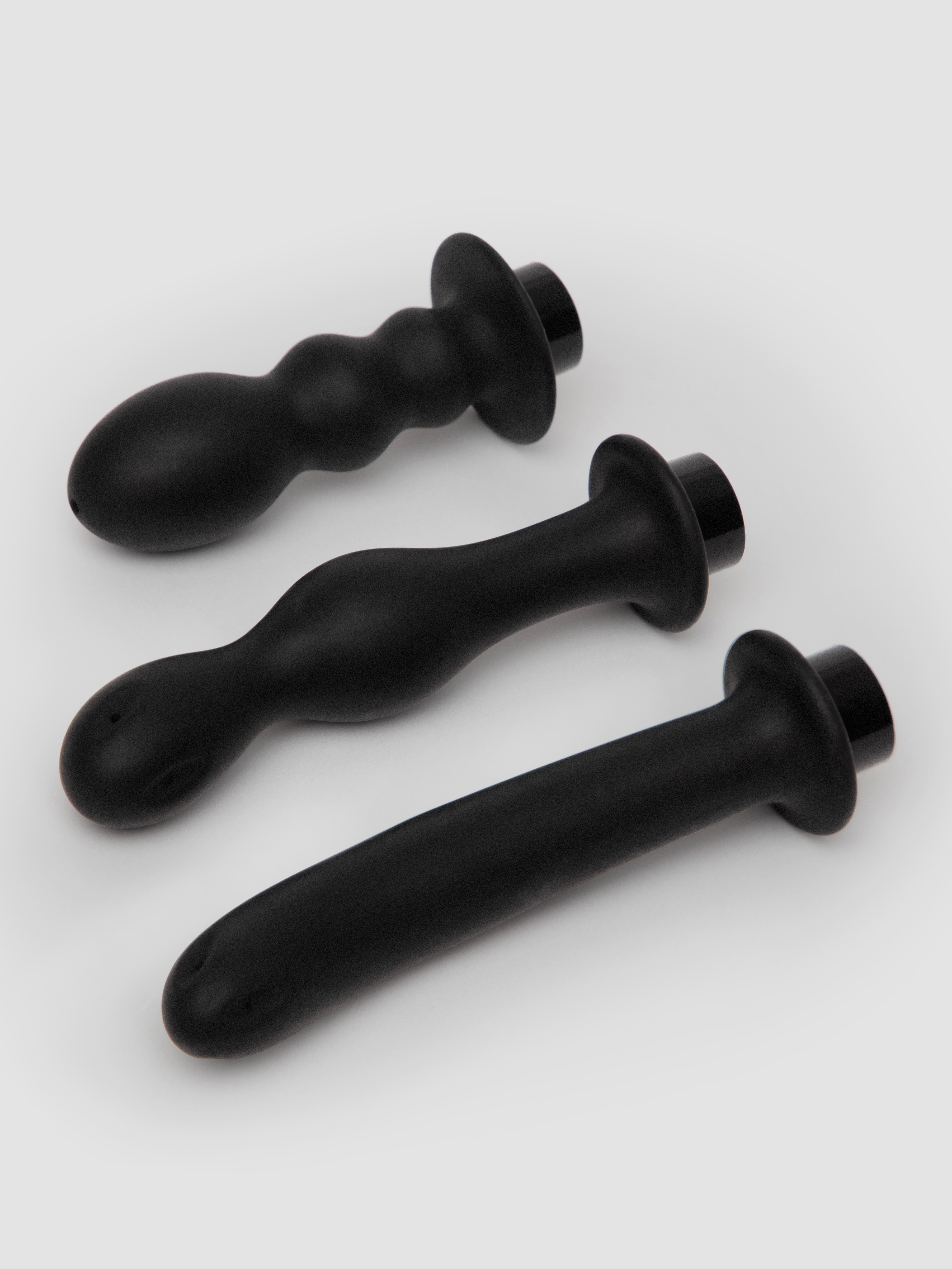 Hydro Series Silicone Shower Spraying Anal Douche Set, Black, hi-res
