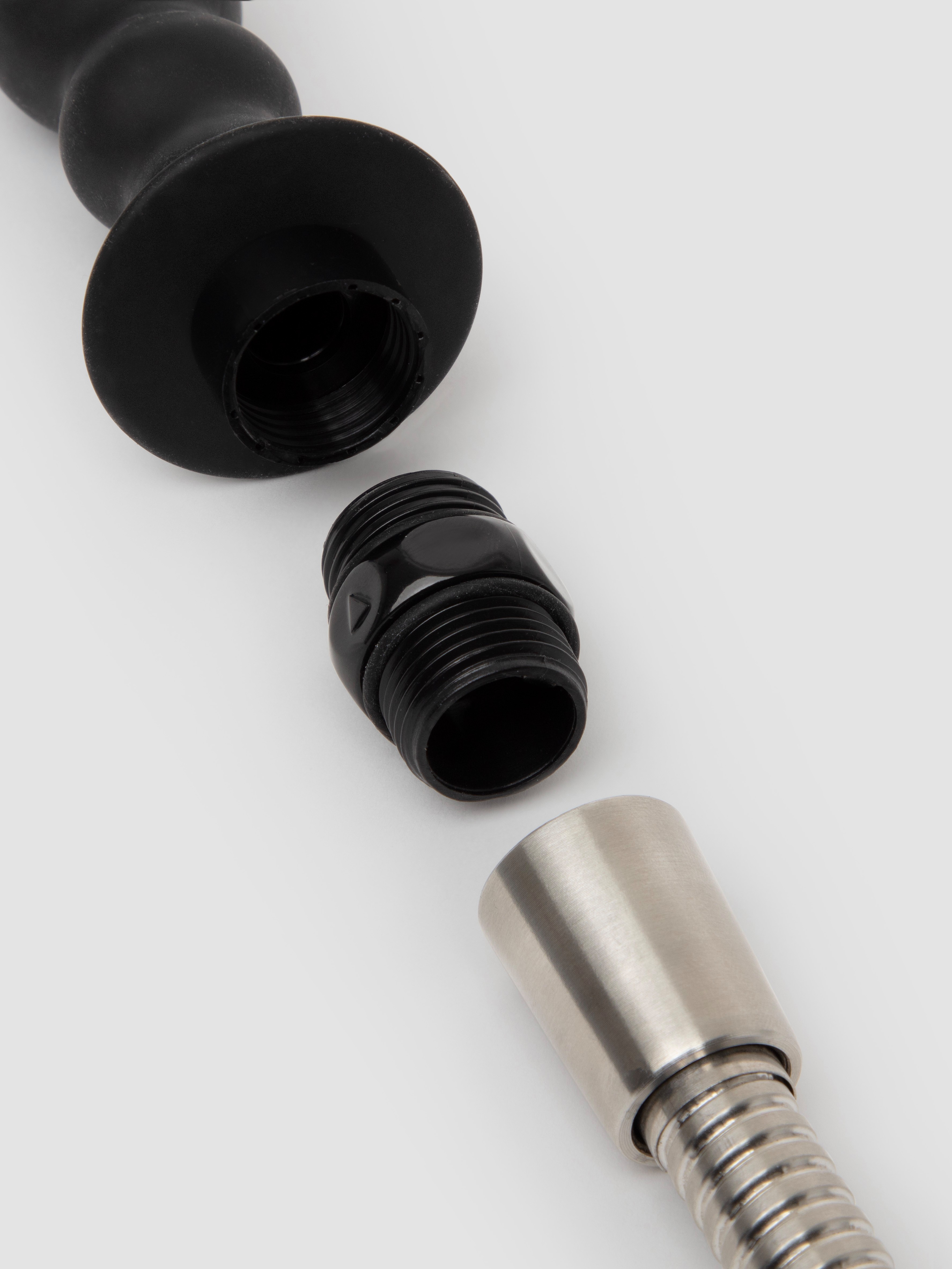 Hydro Series Silicone Shower Spraying Anal Douche Set, Black, hi-res
