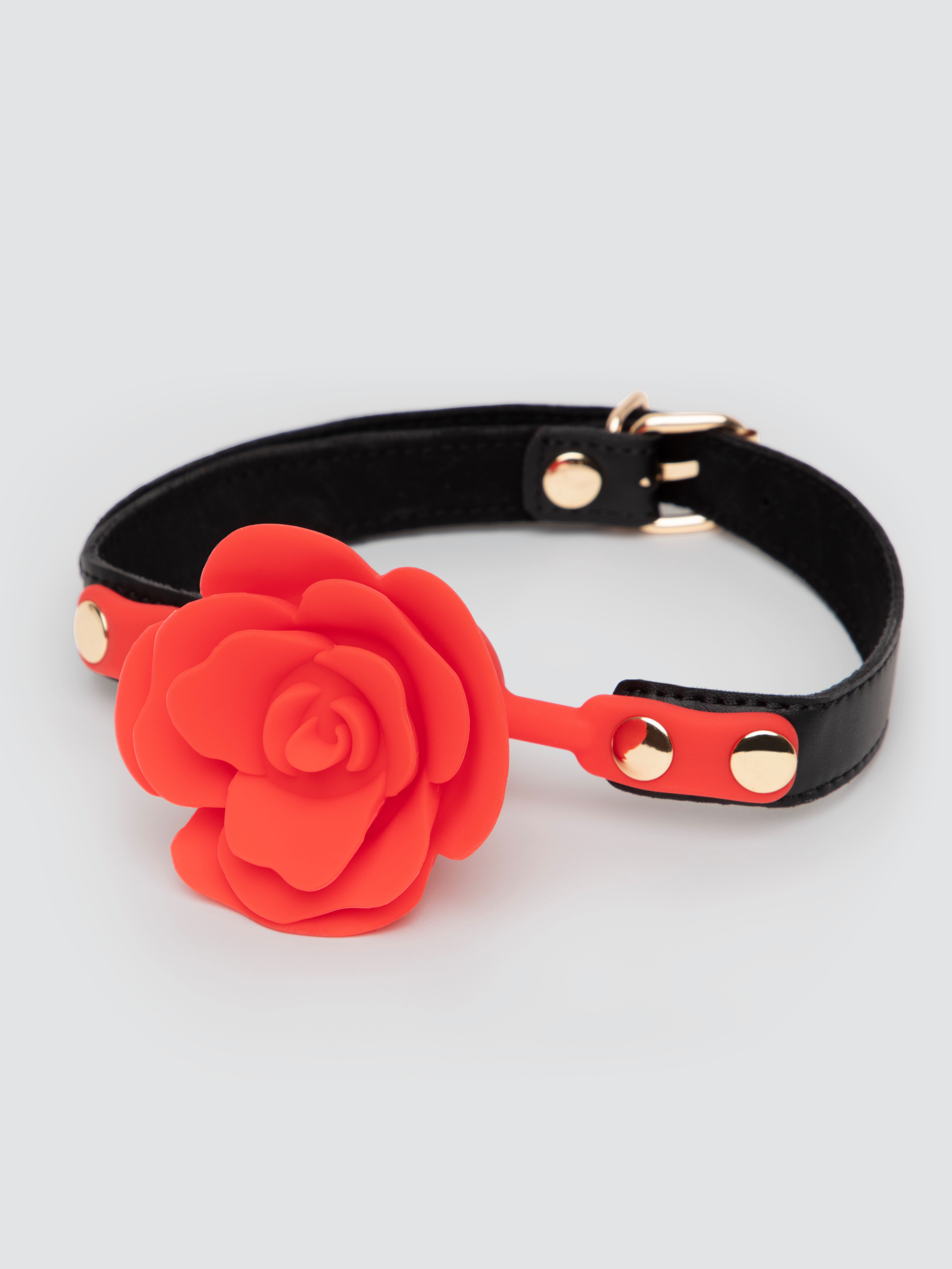 Image of Lovehoney Wild Bloom Silicone Rose Ball Gag - Black