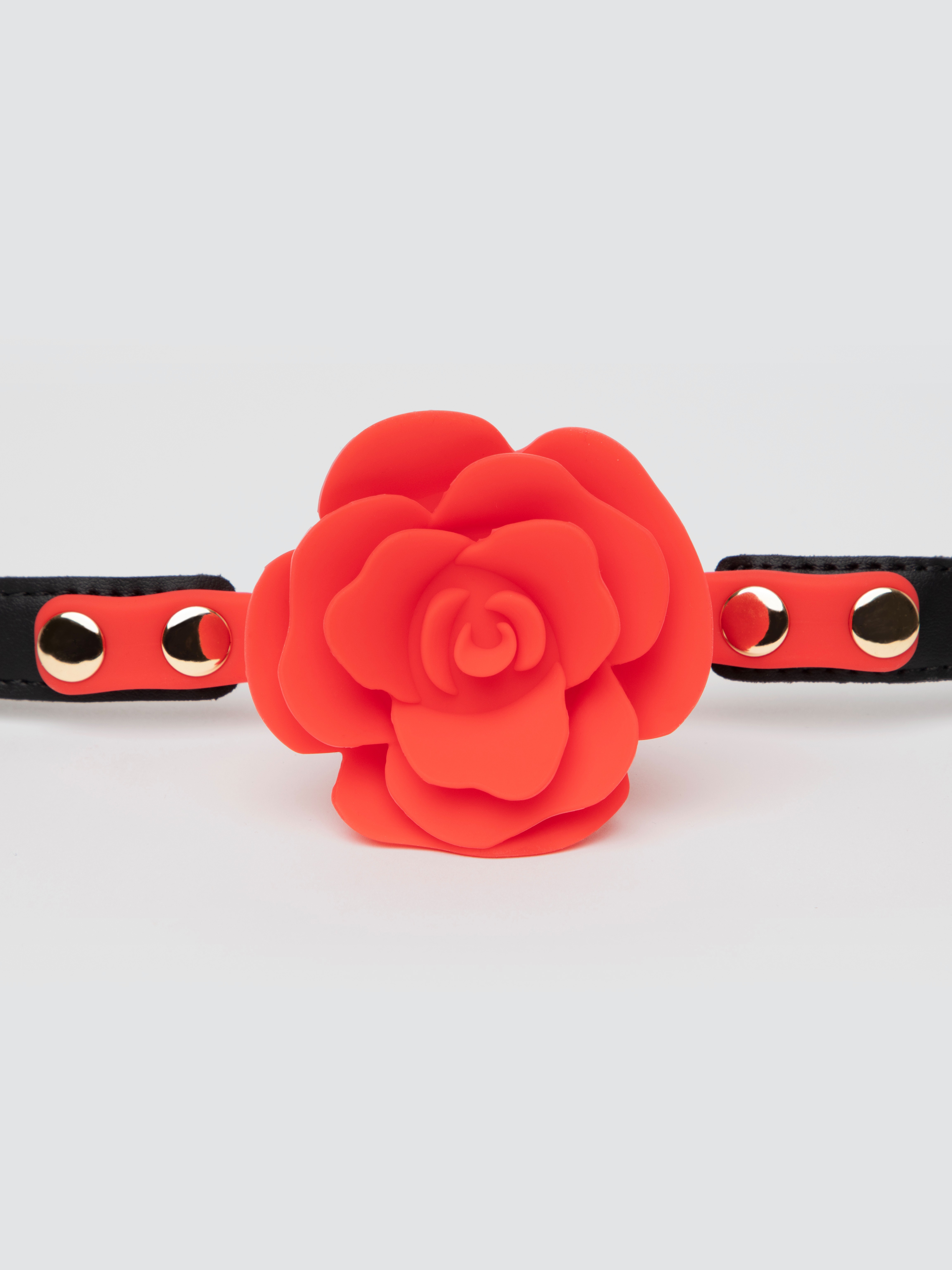 Lovehoney Wild Bloom Silicone Rose Ball Gag, Black, hi-res