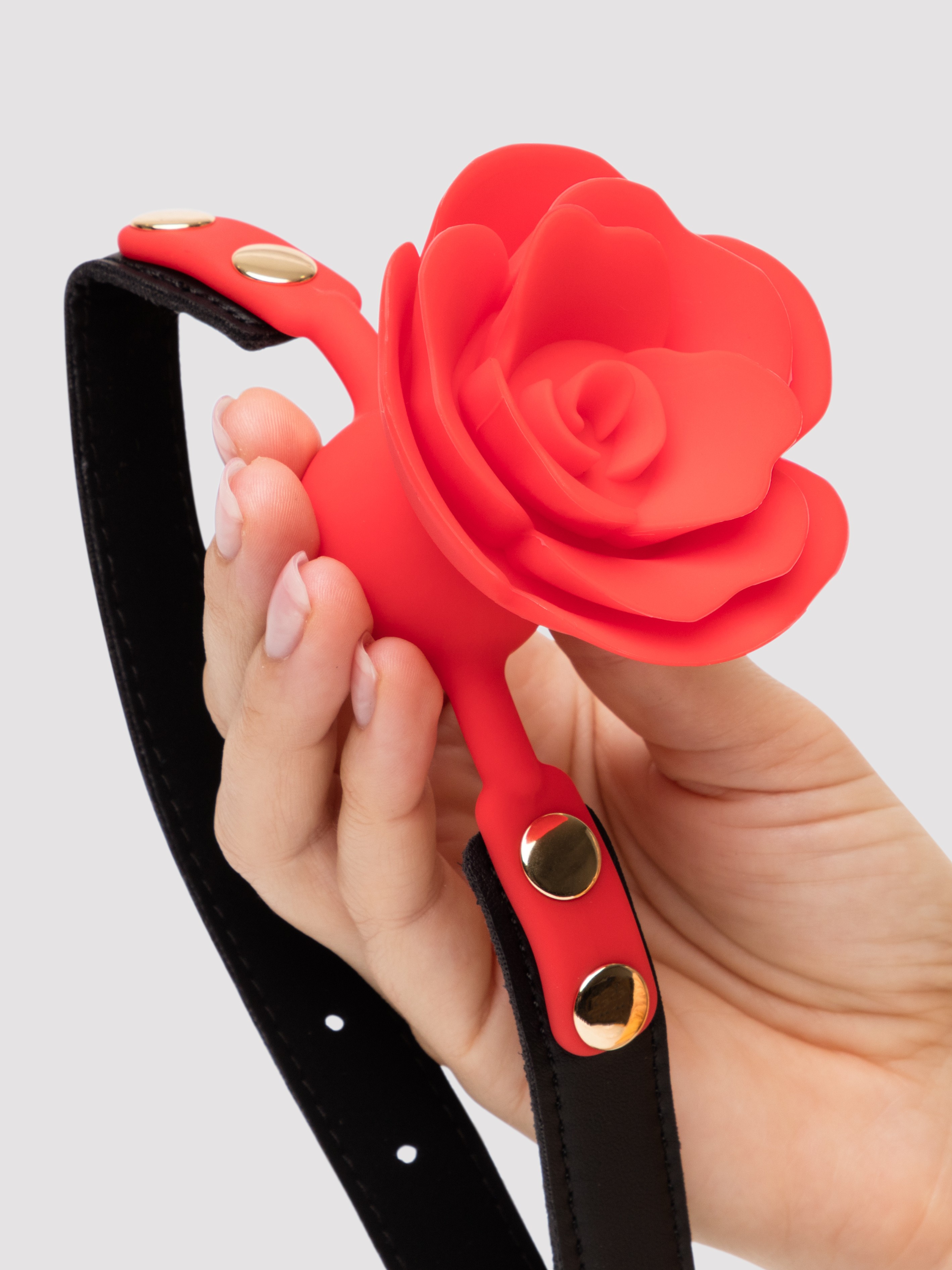 Lovehoney Wild Bloom Silicone Rose Ball Gag, Black, hi-res