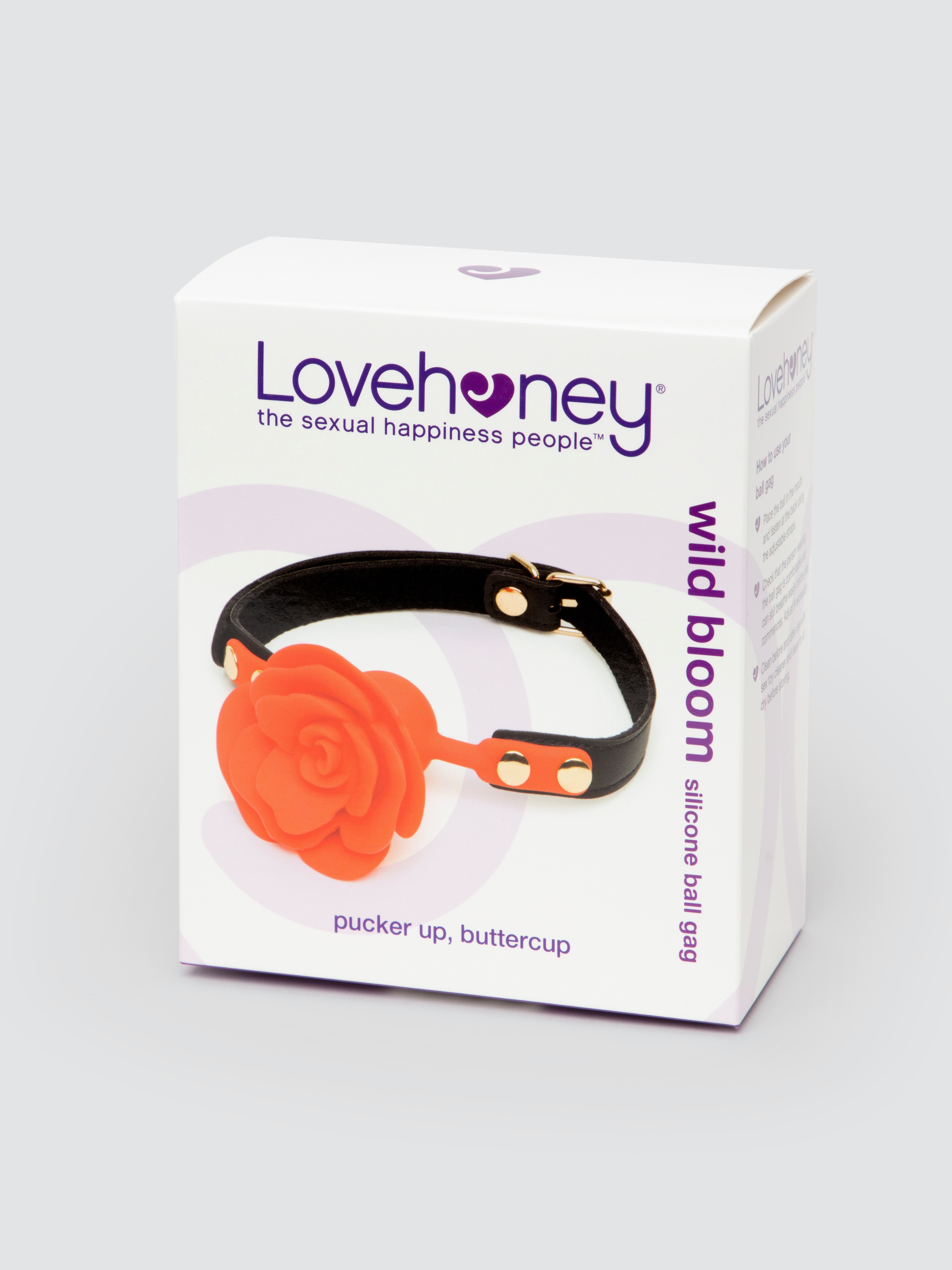 Lovehoney Wild Bloom Silicone Rose Ball Gag, Black, hi-res
