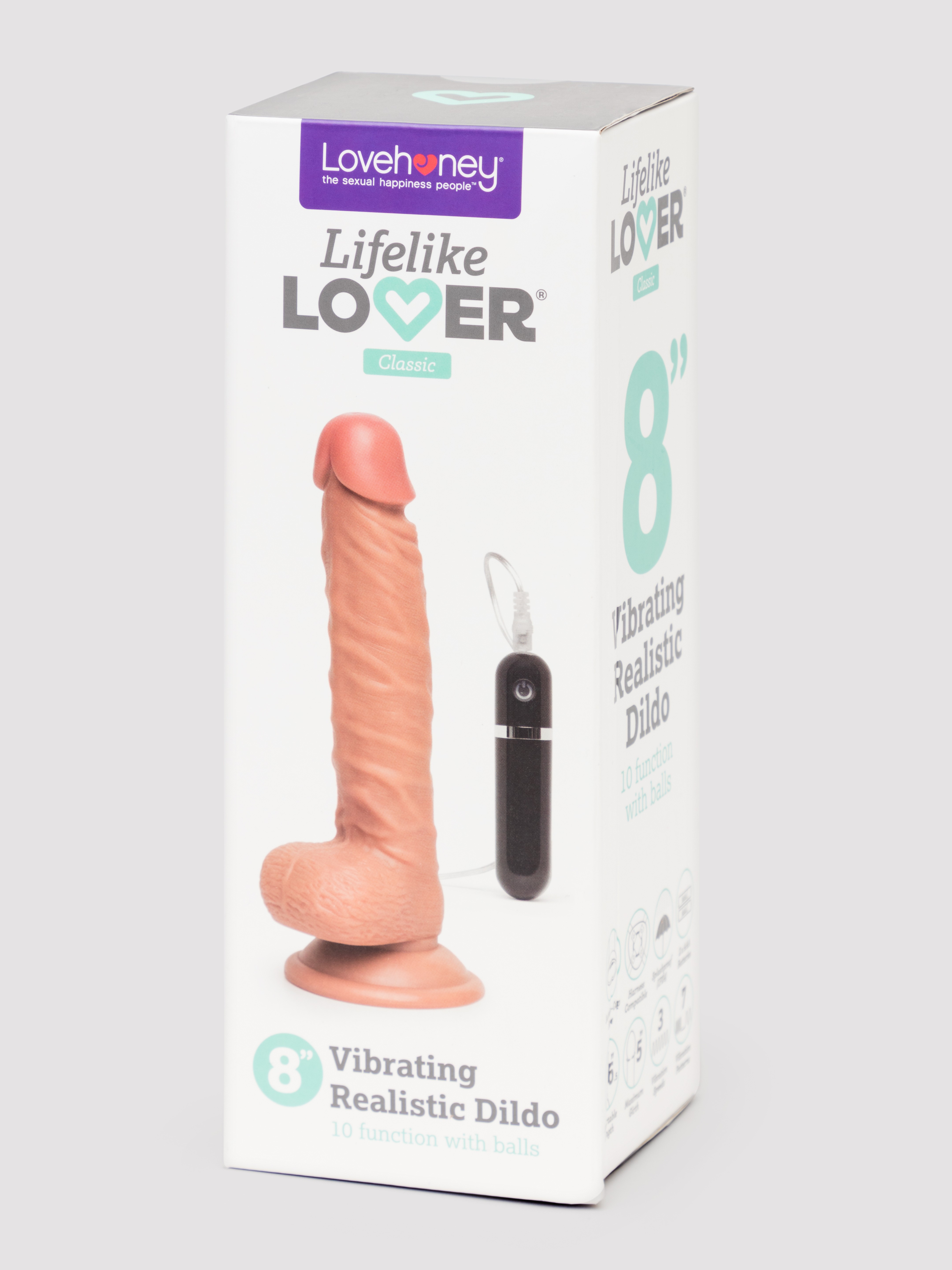 Lifelike Lover Classic Realistic Dildo Vibrator 8 Inch, Flesh Tan, hi-res