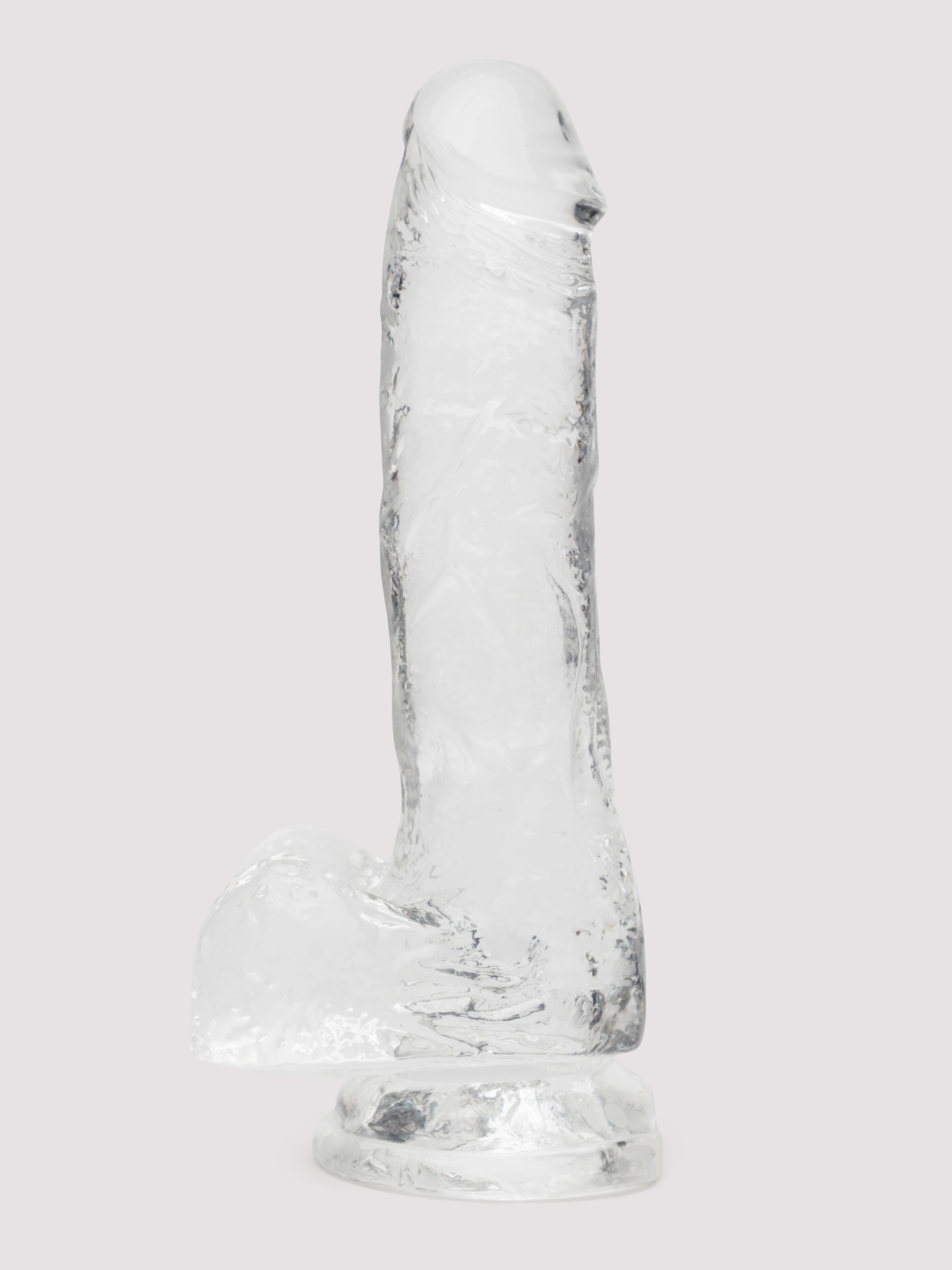 Lovehoney Enjoy Clear Dildo with Balls 7 Inch, Clear, hi-res