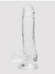 Lovehoney Enjoy Clear Dildo with Balls 7 Inch, Clear, hi-res