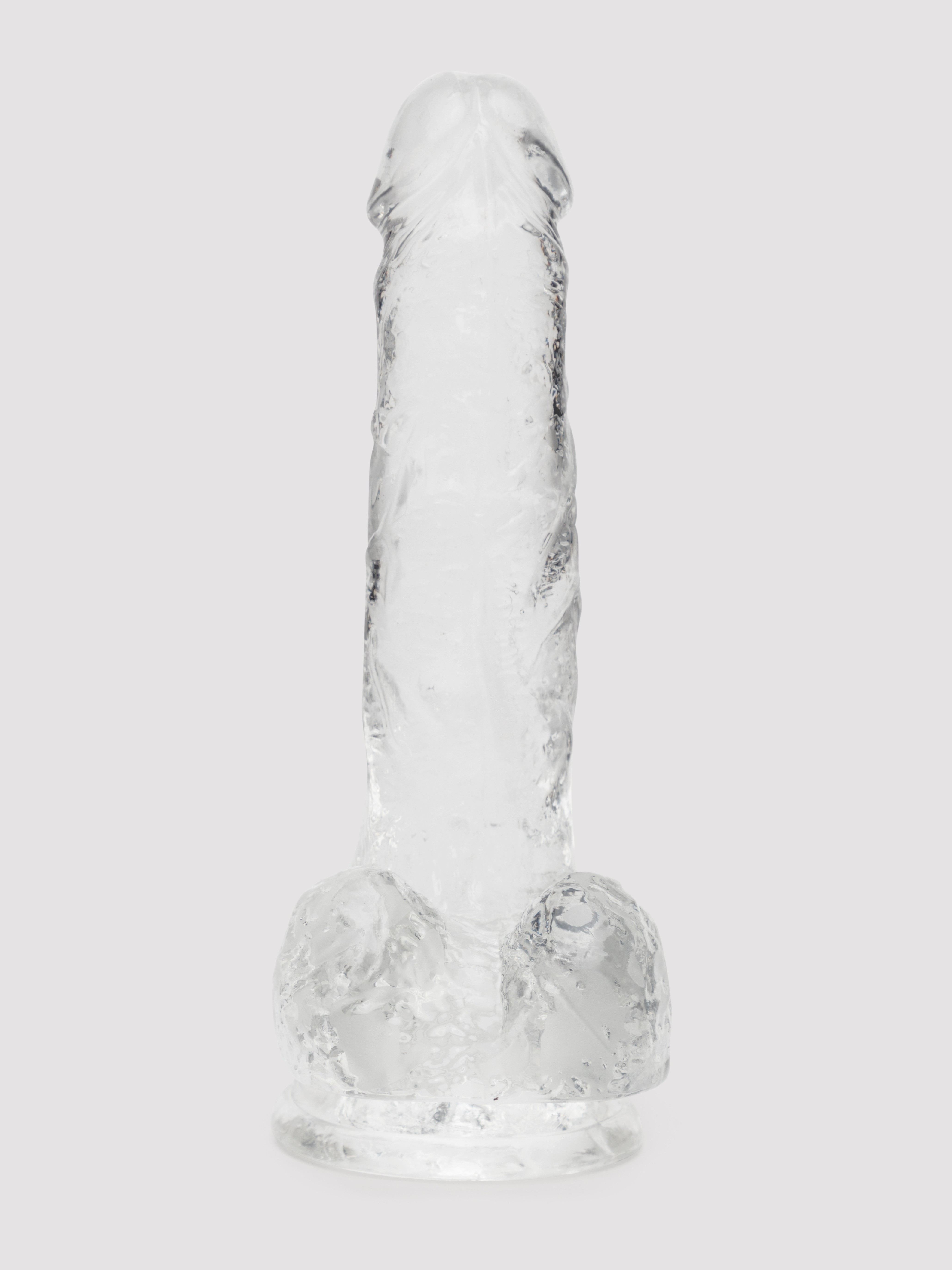 Lovehoney Enjoy Clear Dildo with Balls 7 Inch, Clear, hi-res