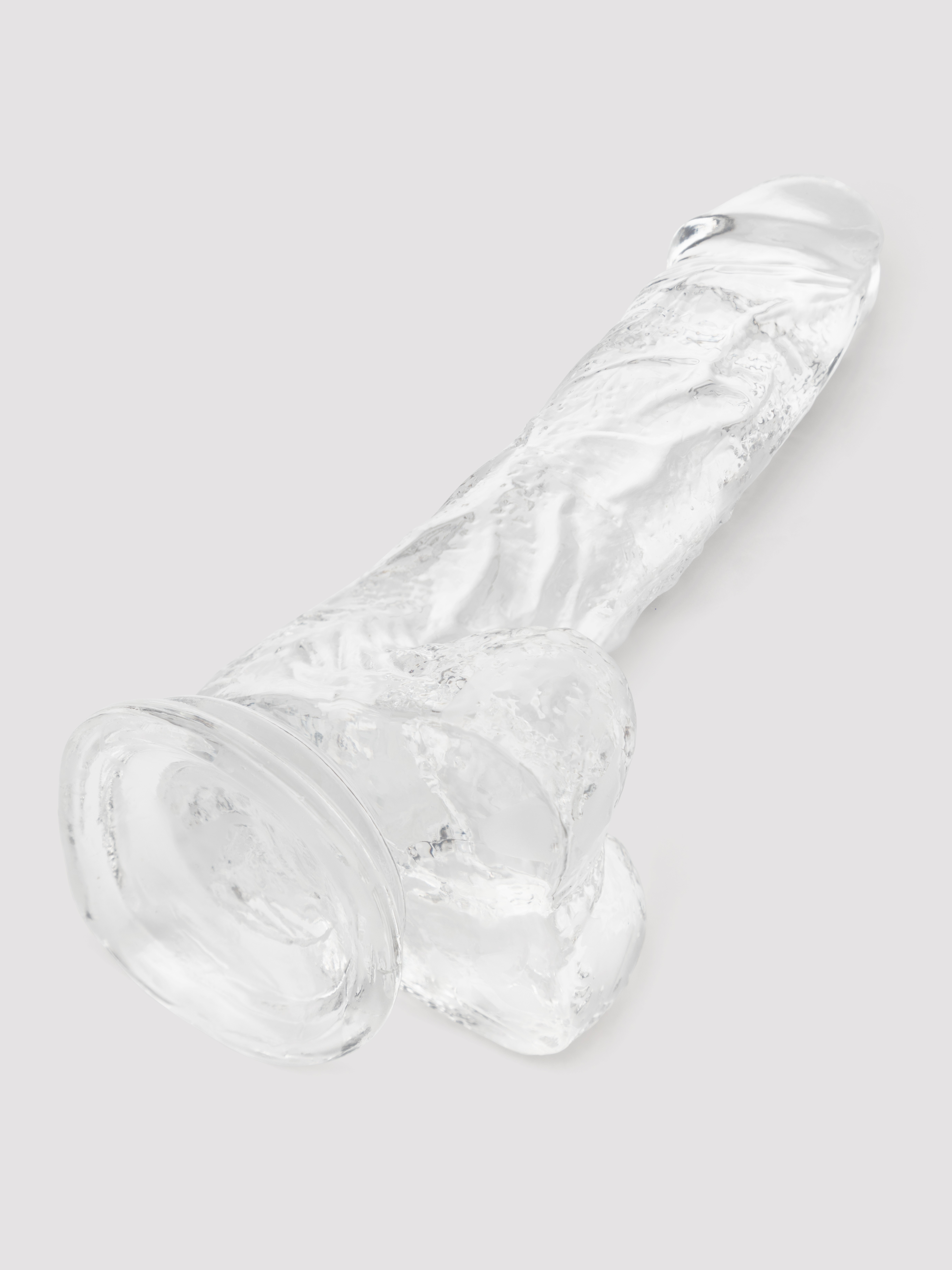 Lovehoney Enjoy Clear Dildo with Balls 7 Inch, Clear, hi-res