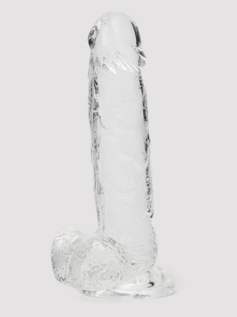 Lovehoney Enjoy Clear Dildo with Balls 8 Inch, Clear, hi-res