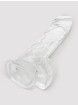 Lovehoney Enjoy Clear Dildo with Balls 8 Inch, Clear, hi-res