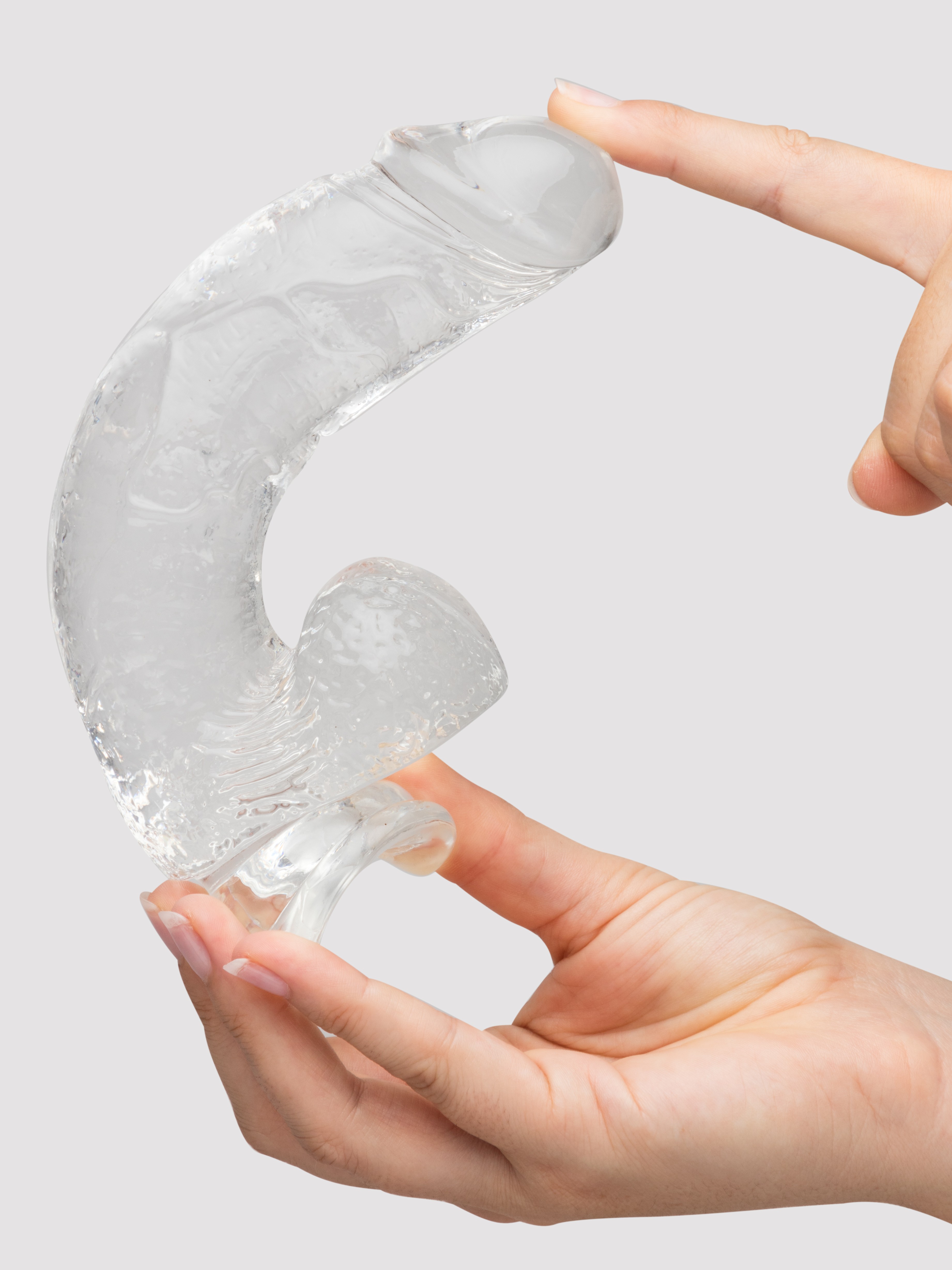 Lovehoney Enjoy Clear Dildo with Balls 8 Inch, Clear, hi-res