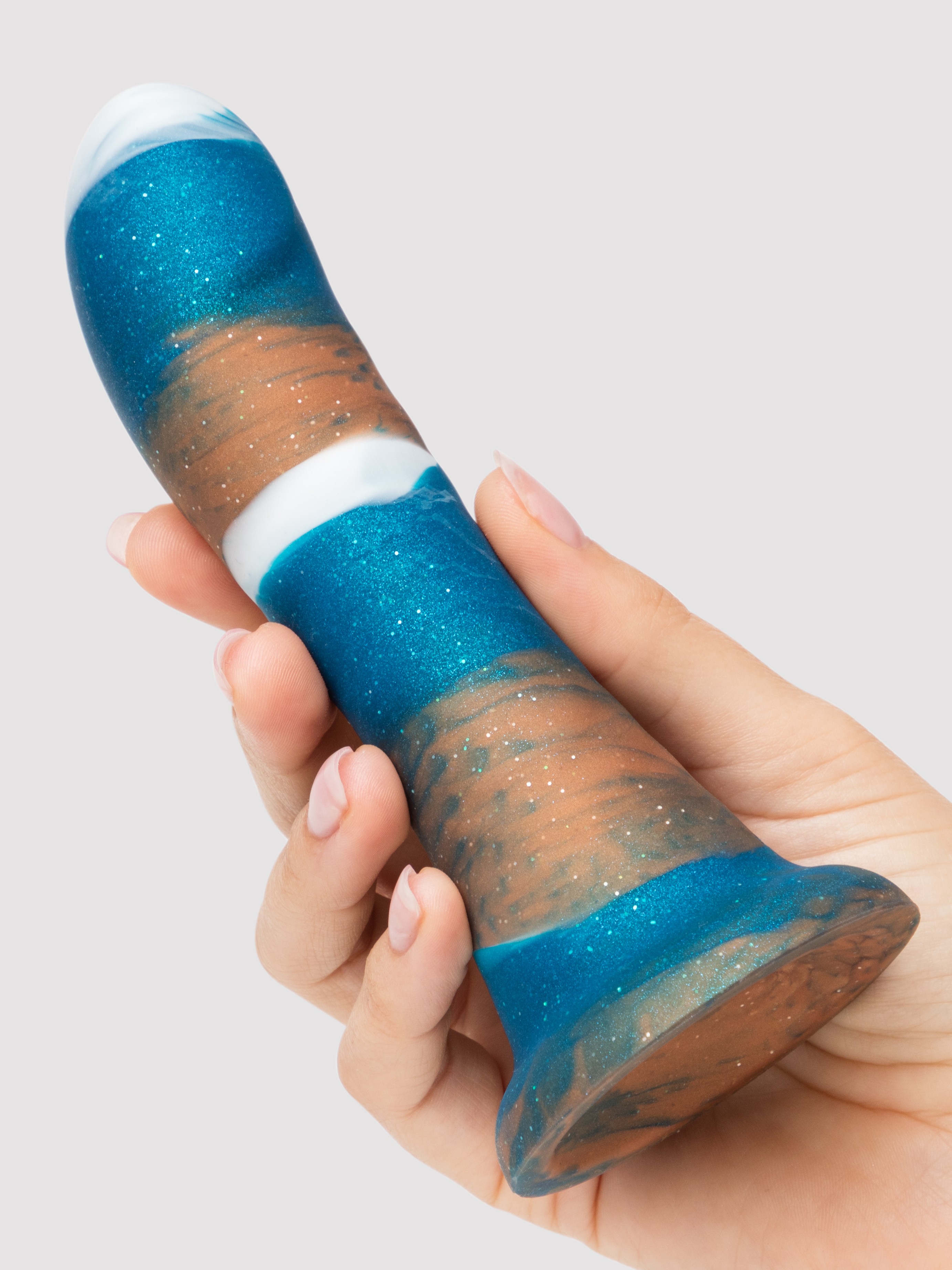 Lovehoney Ocean Textured Dildo 5.5 Inch, Blue, hi-res
