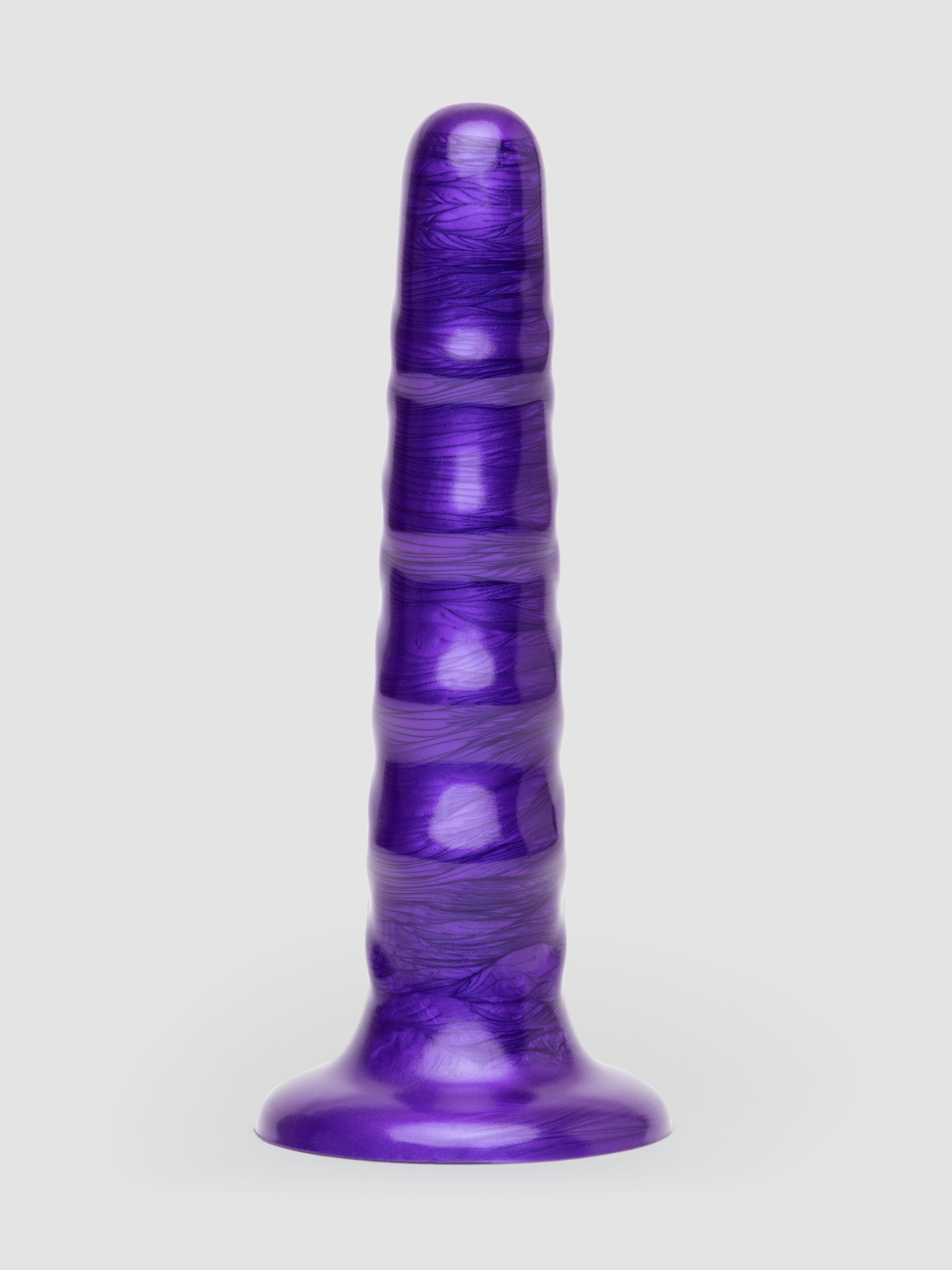 Lovehoney New Wave Metallic Wavy Textured Dildo 6.5 Inch, Purple, hi-res