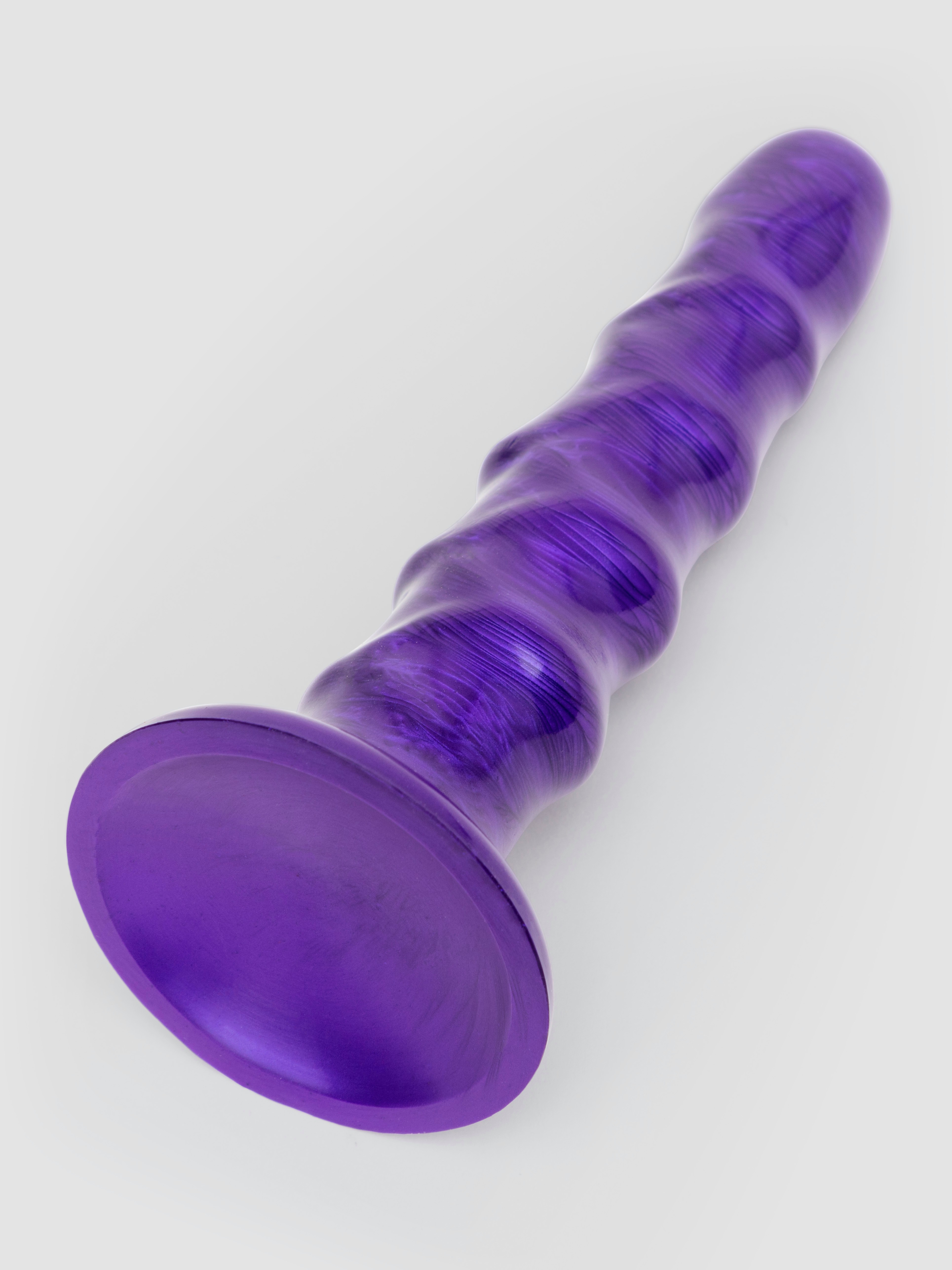 Lovehoney New Wave Metallic Wavy Textured Dildo 6.5 Inch, Purple, hi-res