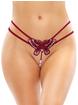 Fantasy Lingerie Bottoms Up Black Butterfly Pearl G-String, Red, hi-res