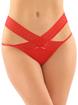 Fantasy Lingerie Bottoms Up Lace and Mesh Knickers, Red, hi-res