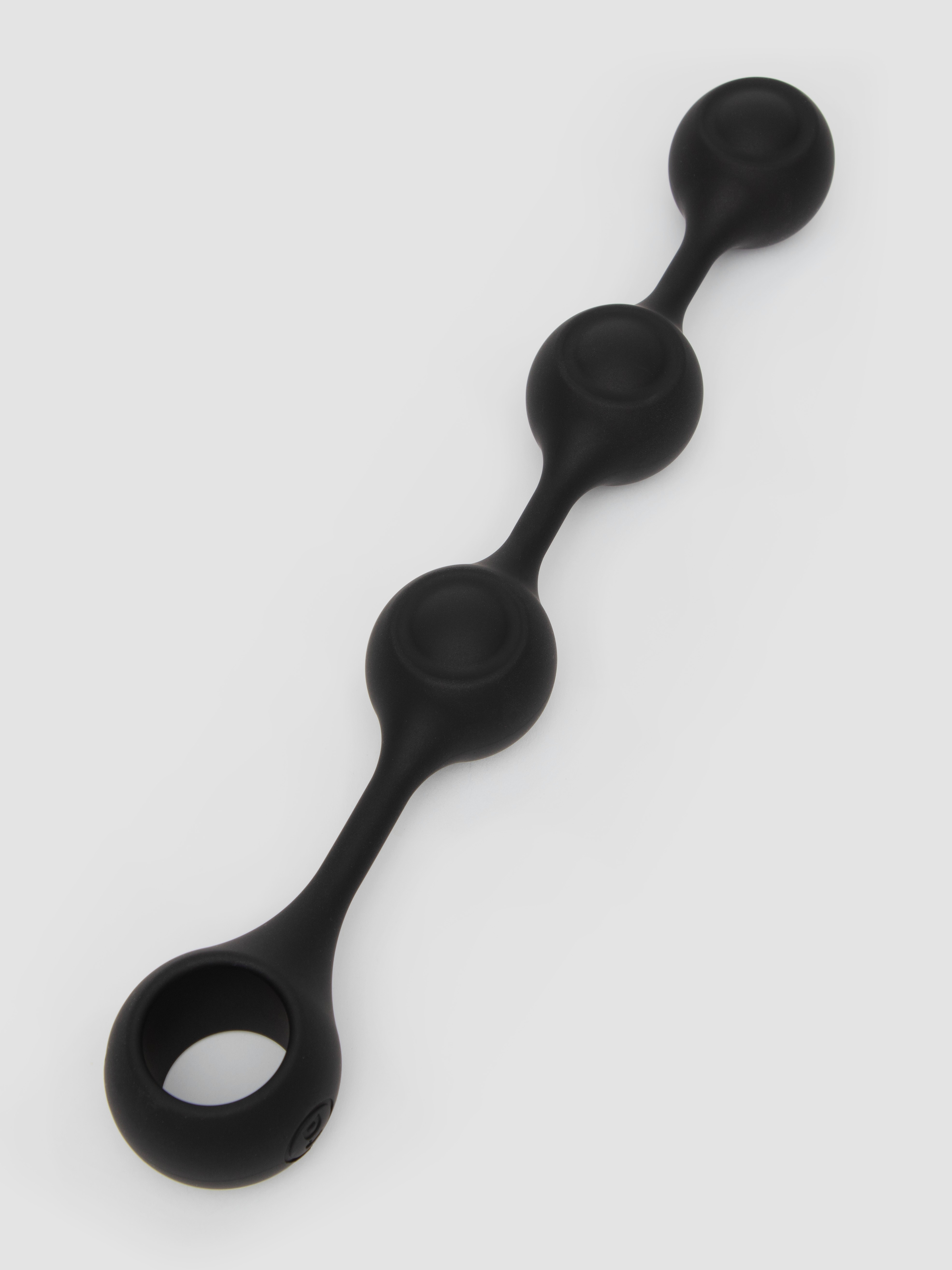 Doc Johnson Oversized Weighted Silicone Anal Beads, Black, hi-res