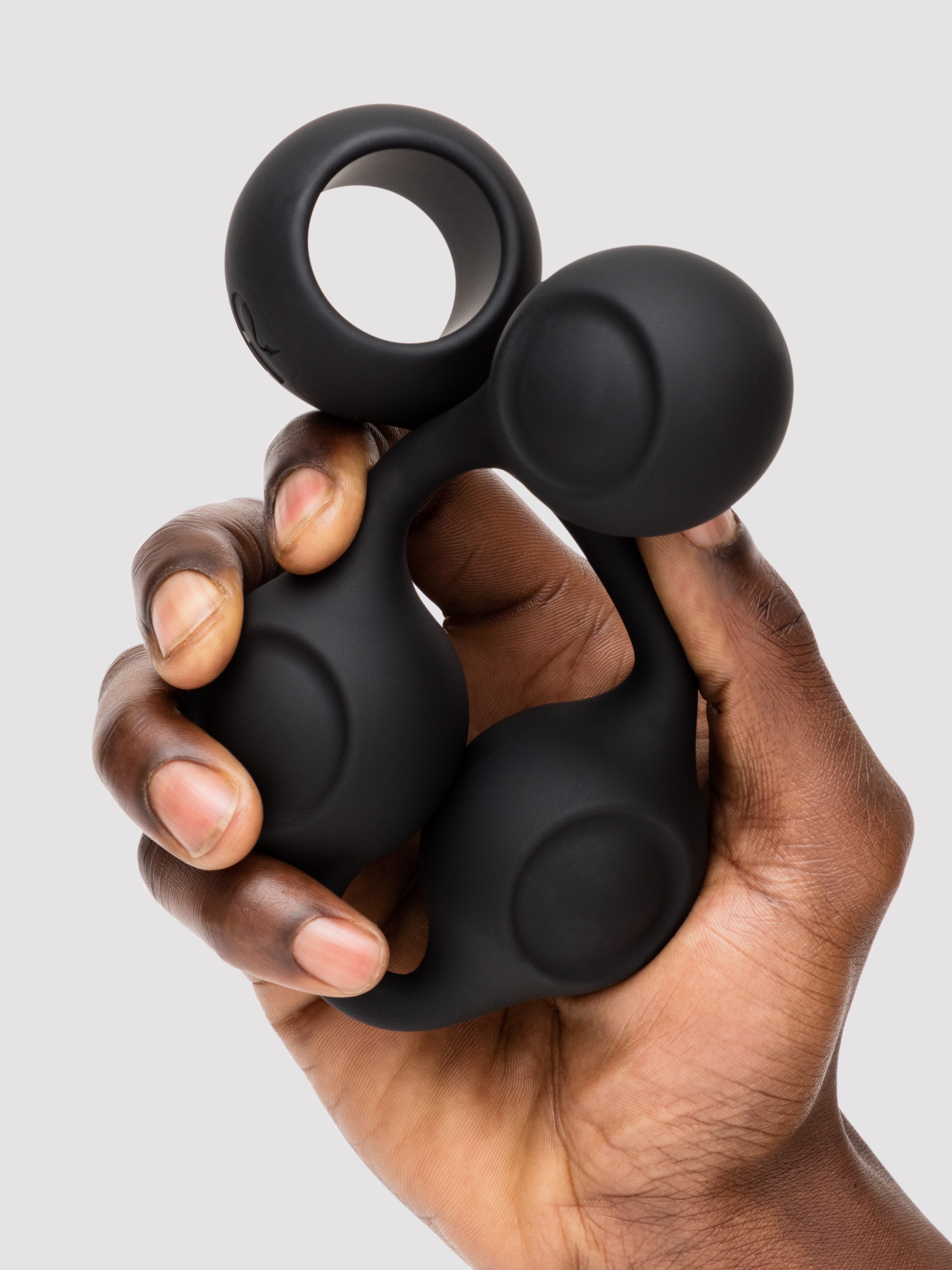 Doc Johnson Oversized Weighted Silicone Anal Beads, Black, hi-res