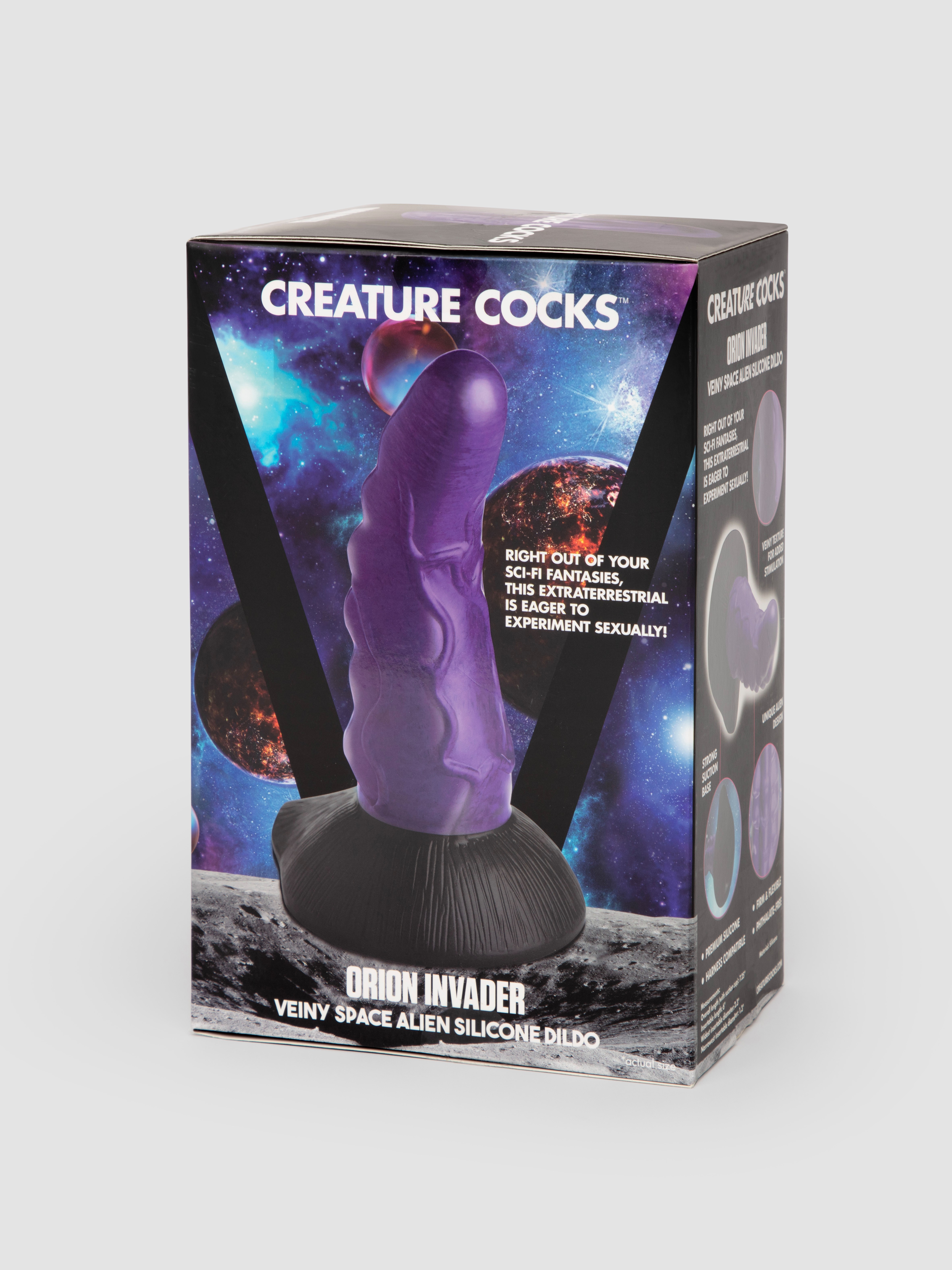 Fantasy Veiny Silicone Alien Dildo 6.5 Inch, Purple, hi-res