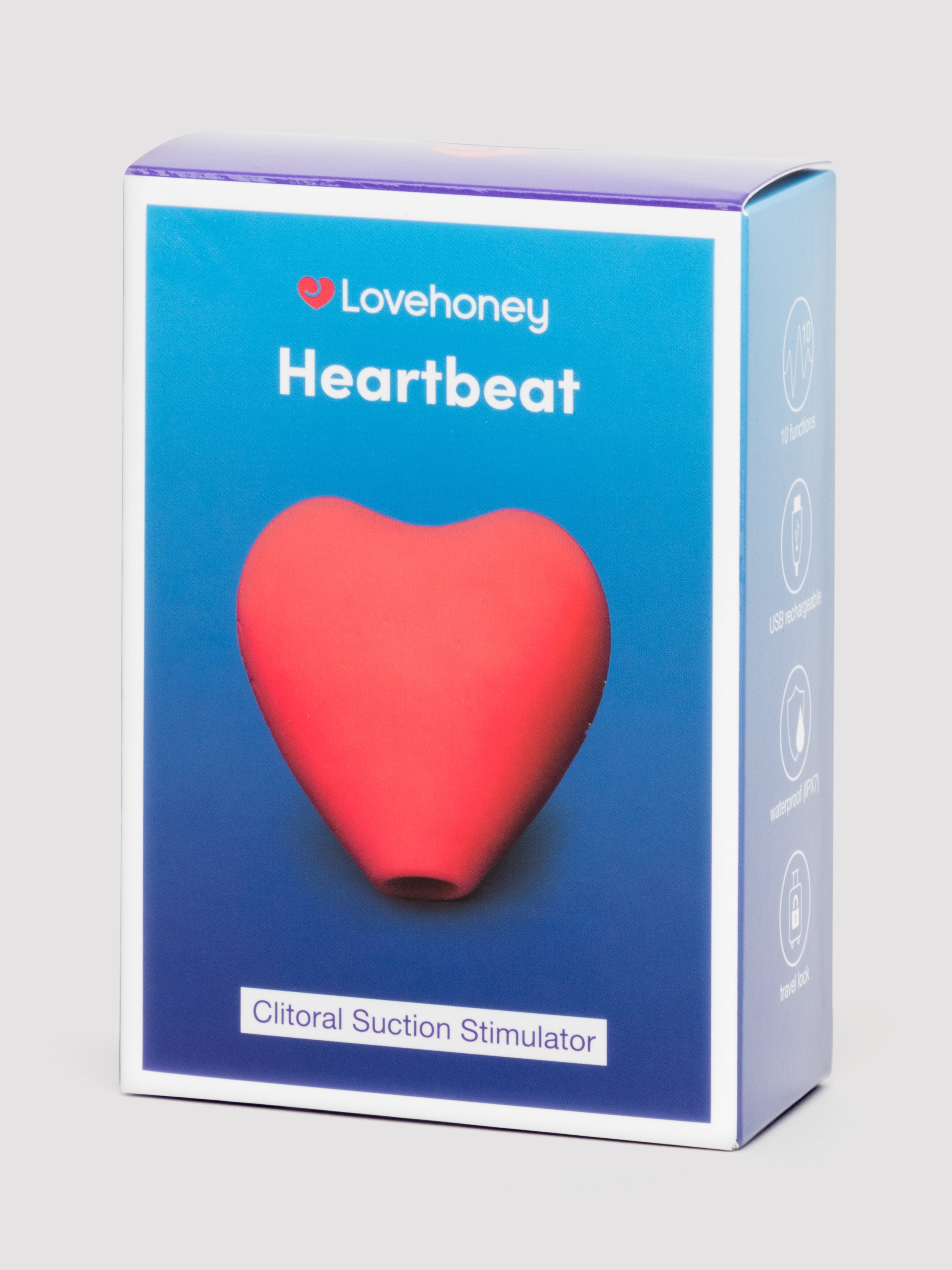 Lovehoney Heartbeat Clitoral Suction Stimulator, Red, hi-res