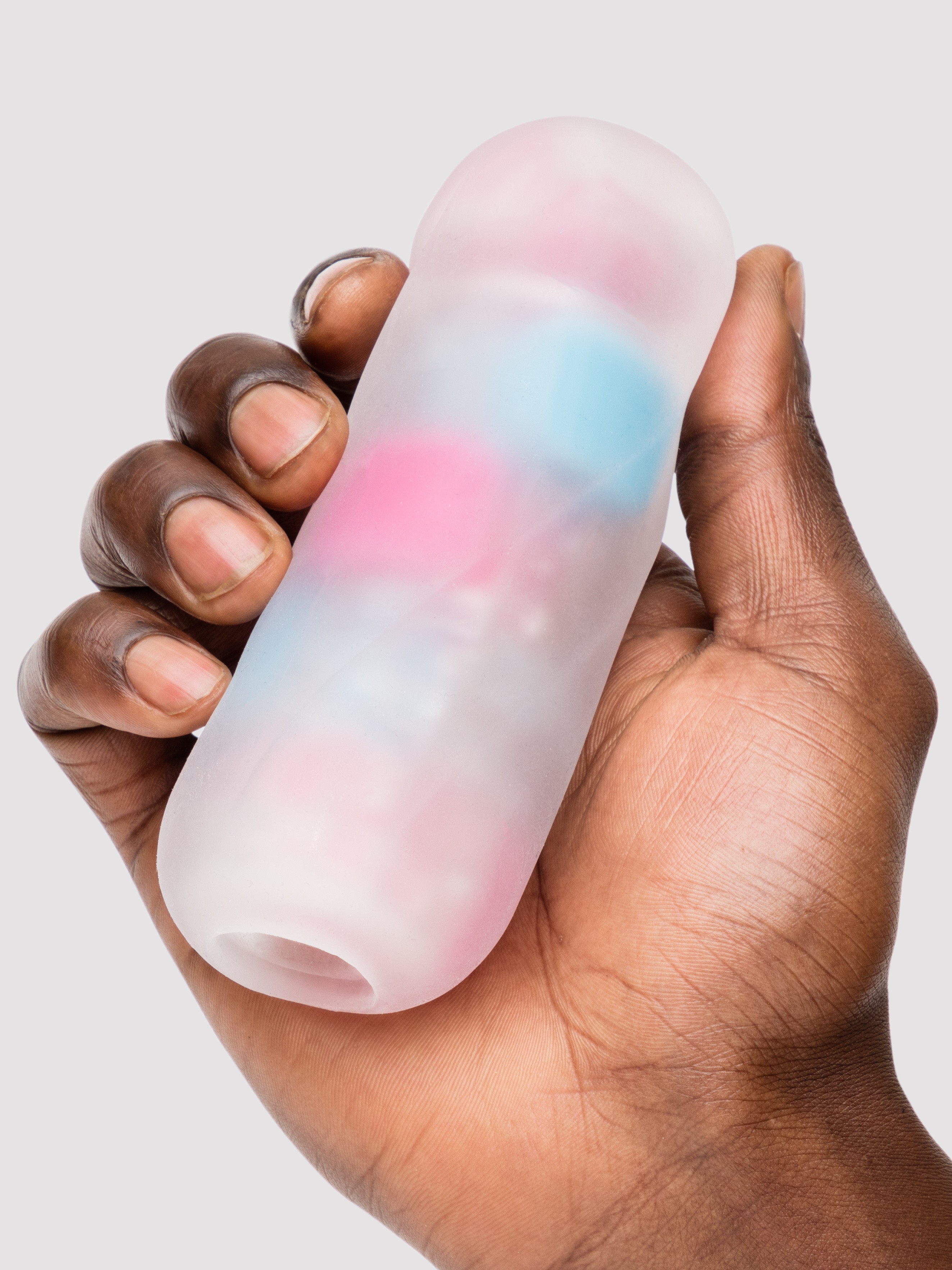 TENGA Bobble Crazy Cubes Textured Male Masturbator, Clear, hi-res