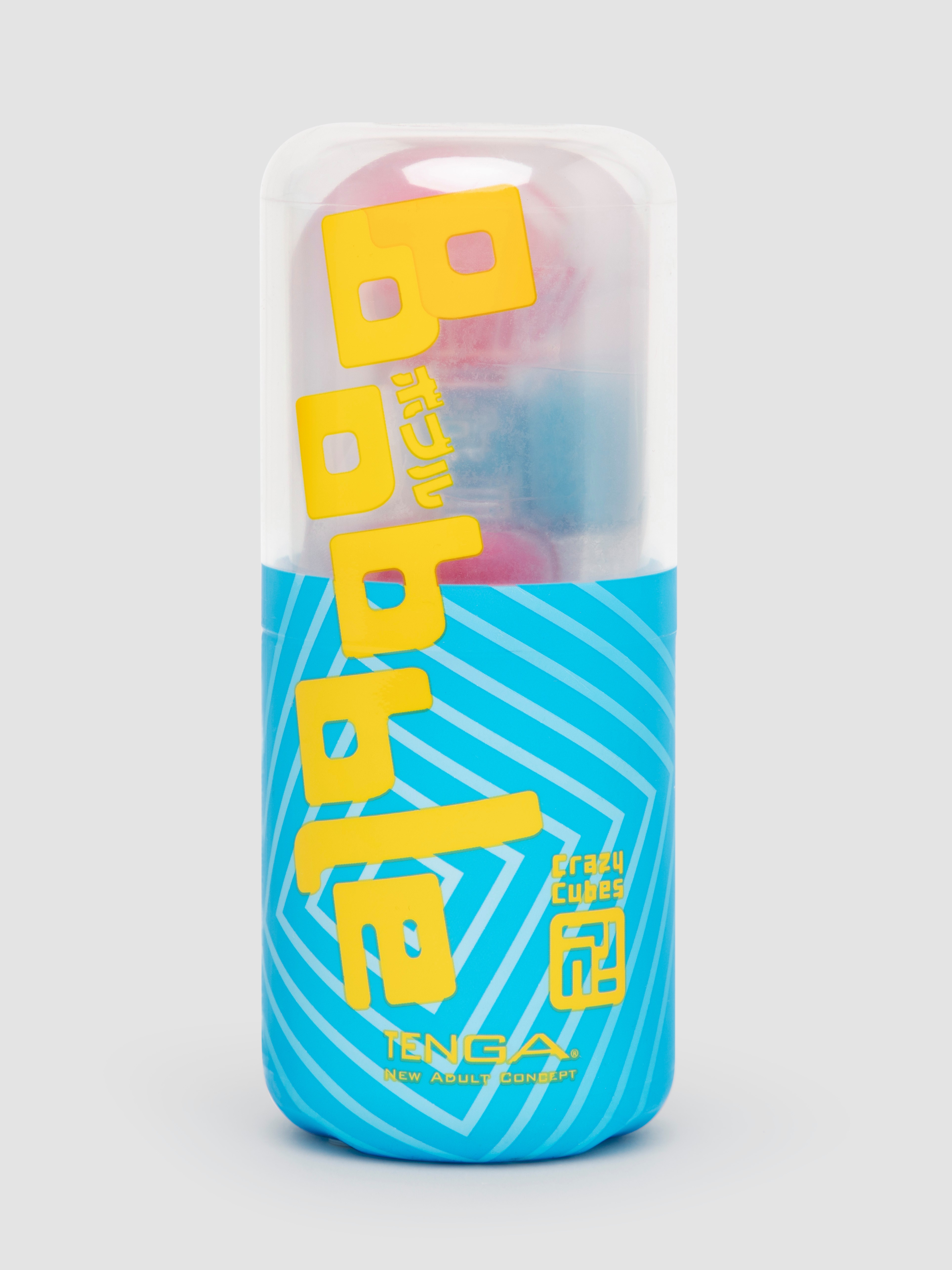 TENGA Bobble Crazy Cubes Textured Male Masturbator, Clear, hi-res