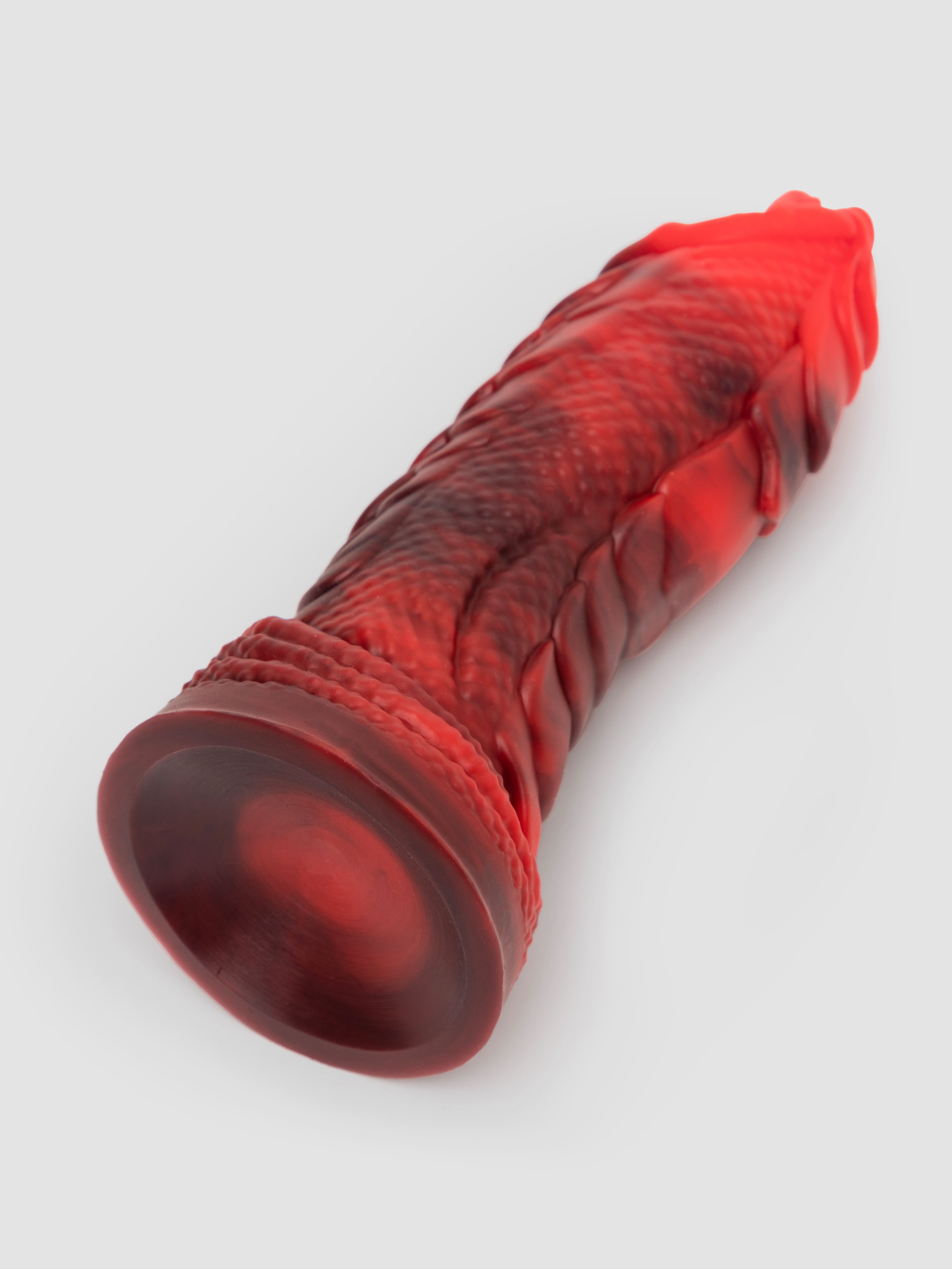 Fantasy Girthy Silicone Fire Dragon Dildo 7 Inch, Red, hi-res