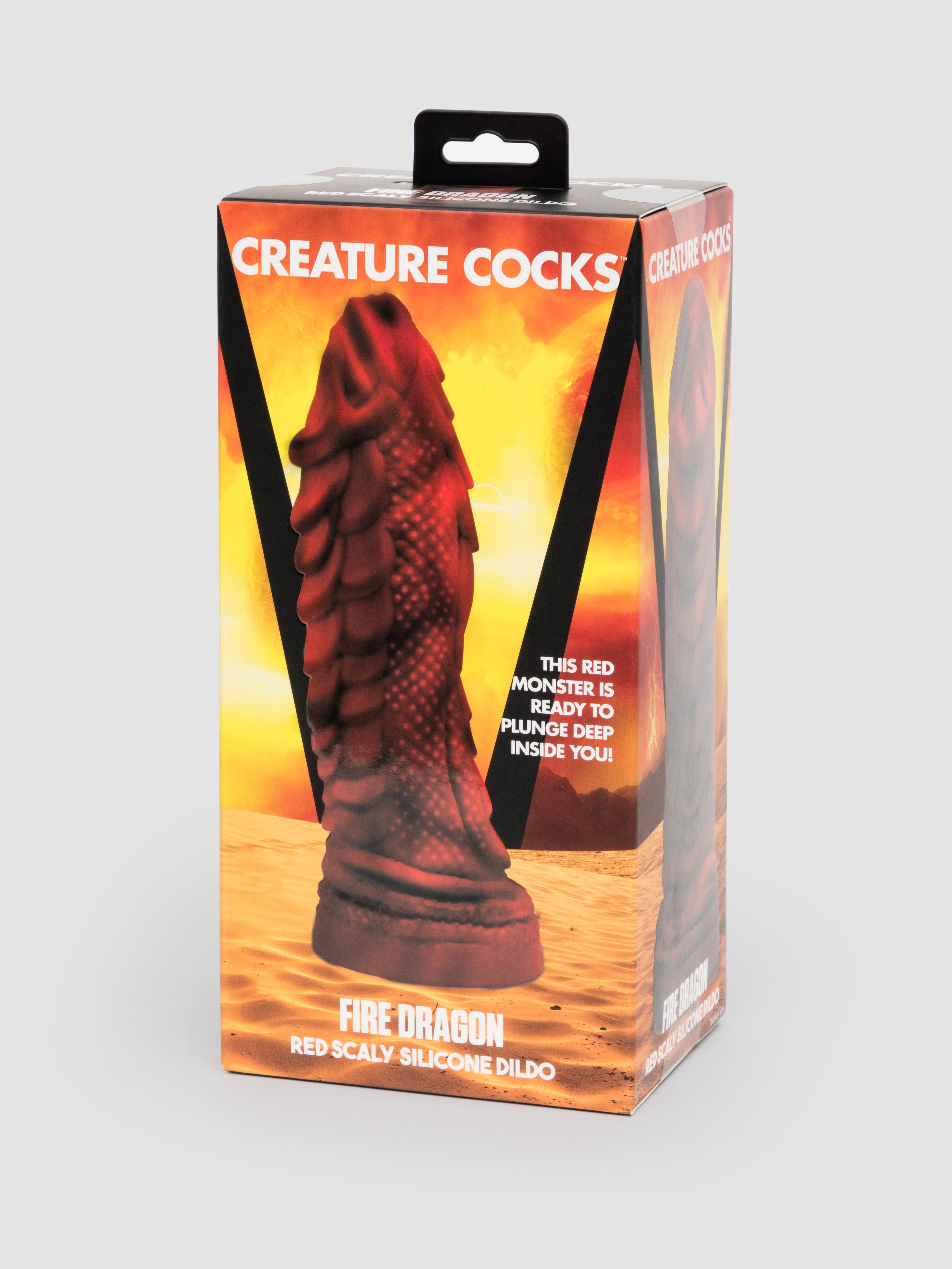 Fantasy Girthy Silicone Fire Dragon Dildo 7 Inch, Red, hi-res