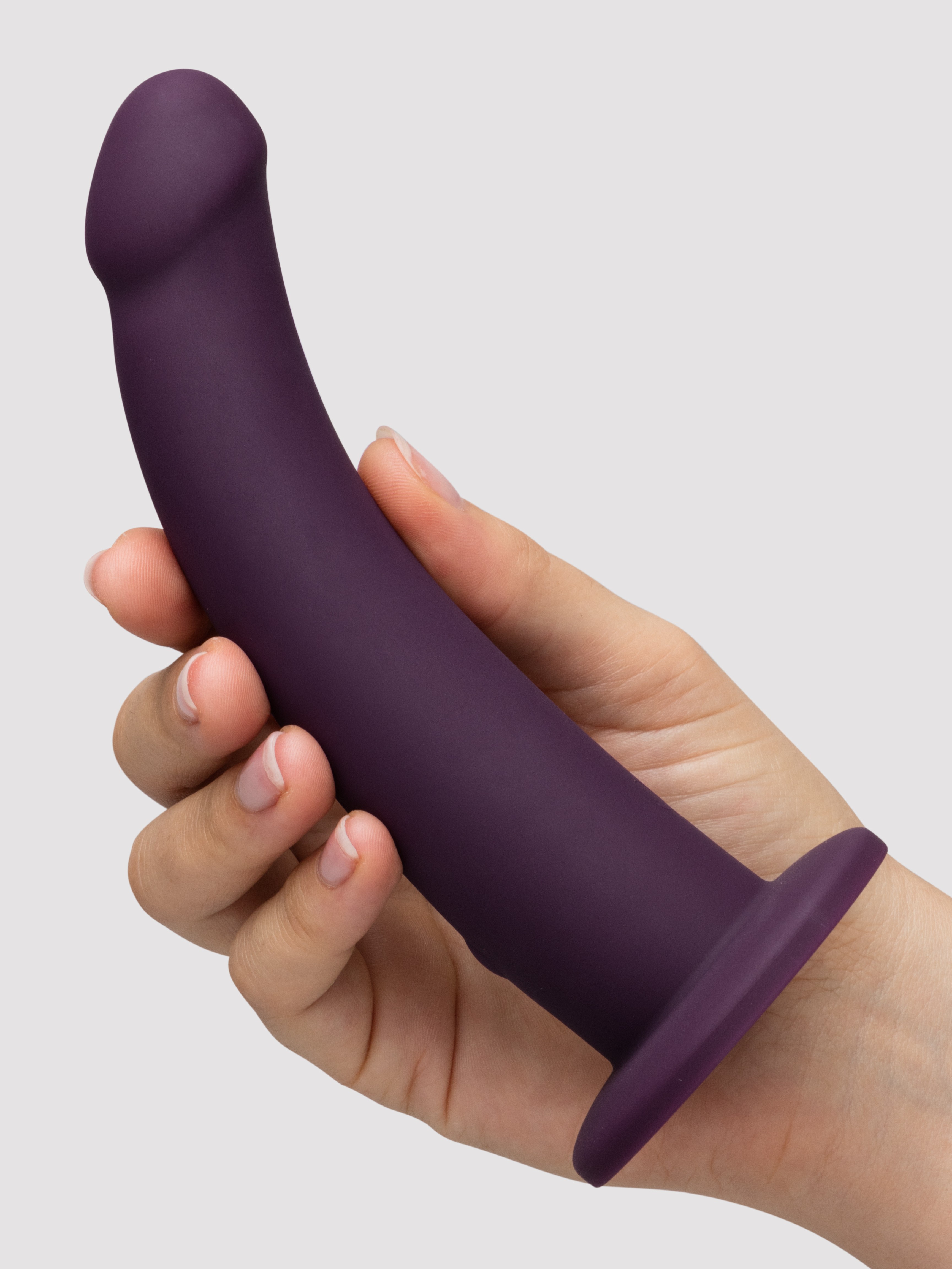 Lovehoney Velvet Dream Rechargeable Liquid Silicone Vibrating Dildo 7 Inch, Purple, hi-res