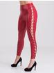 Lovehoney Fierce Leather-Look Lace-Up Red Leggings, Red, hi-res