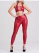 Lovehoney Fierce Leather-Look Lace-Up Red Leggings, Red, hi-res