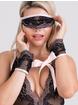 Lovehoney Lustrous Lace Black Cuffs and Eye Mask Set, Black, hi-res