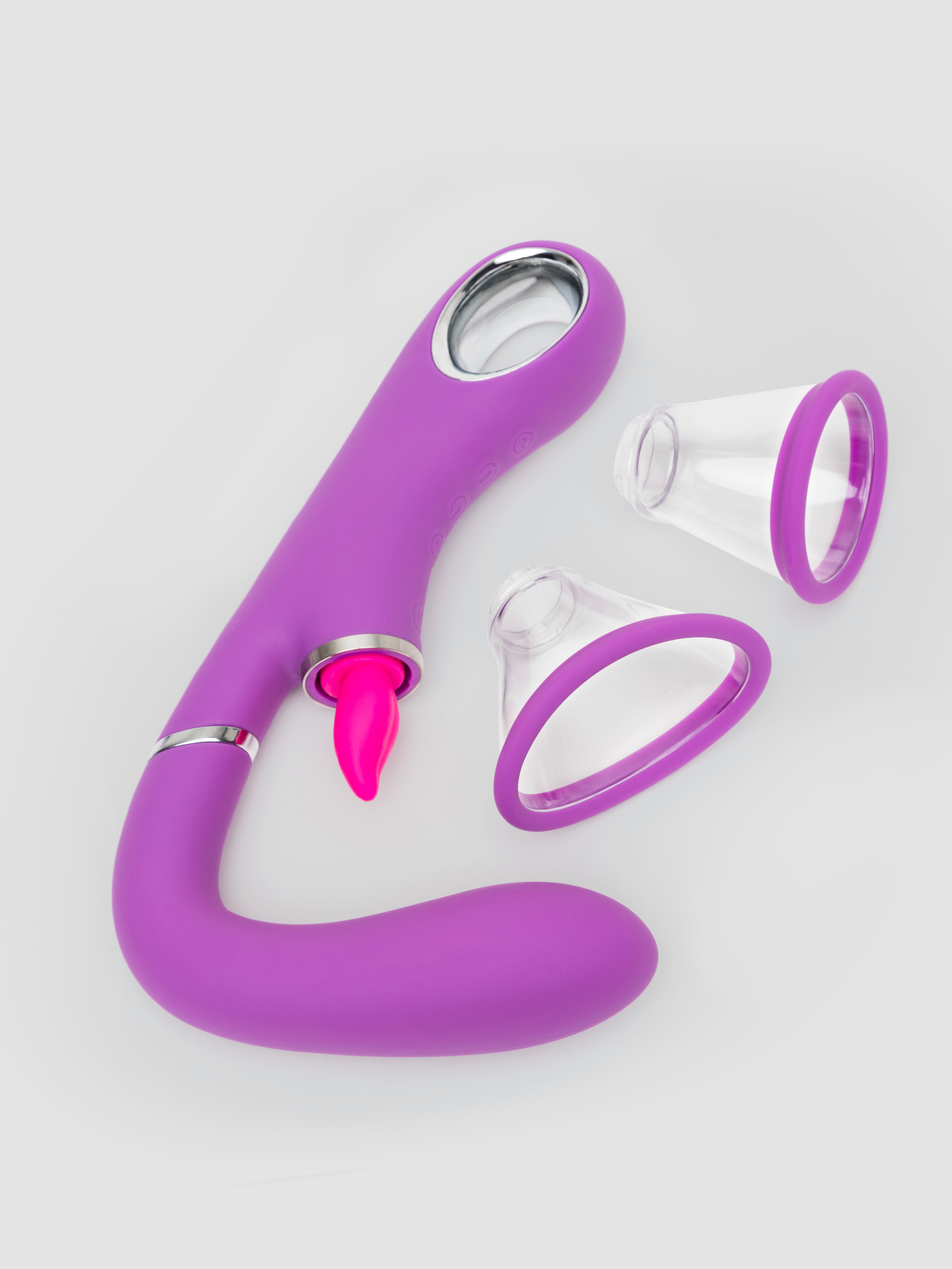 Fantasy for Her Vibrating Pussy Pump, Tongue and G-Spot Vibrator Kit, Purple, hi-res