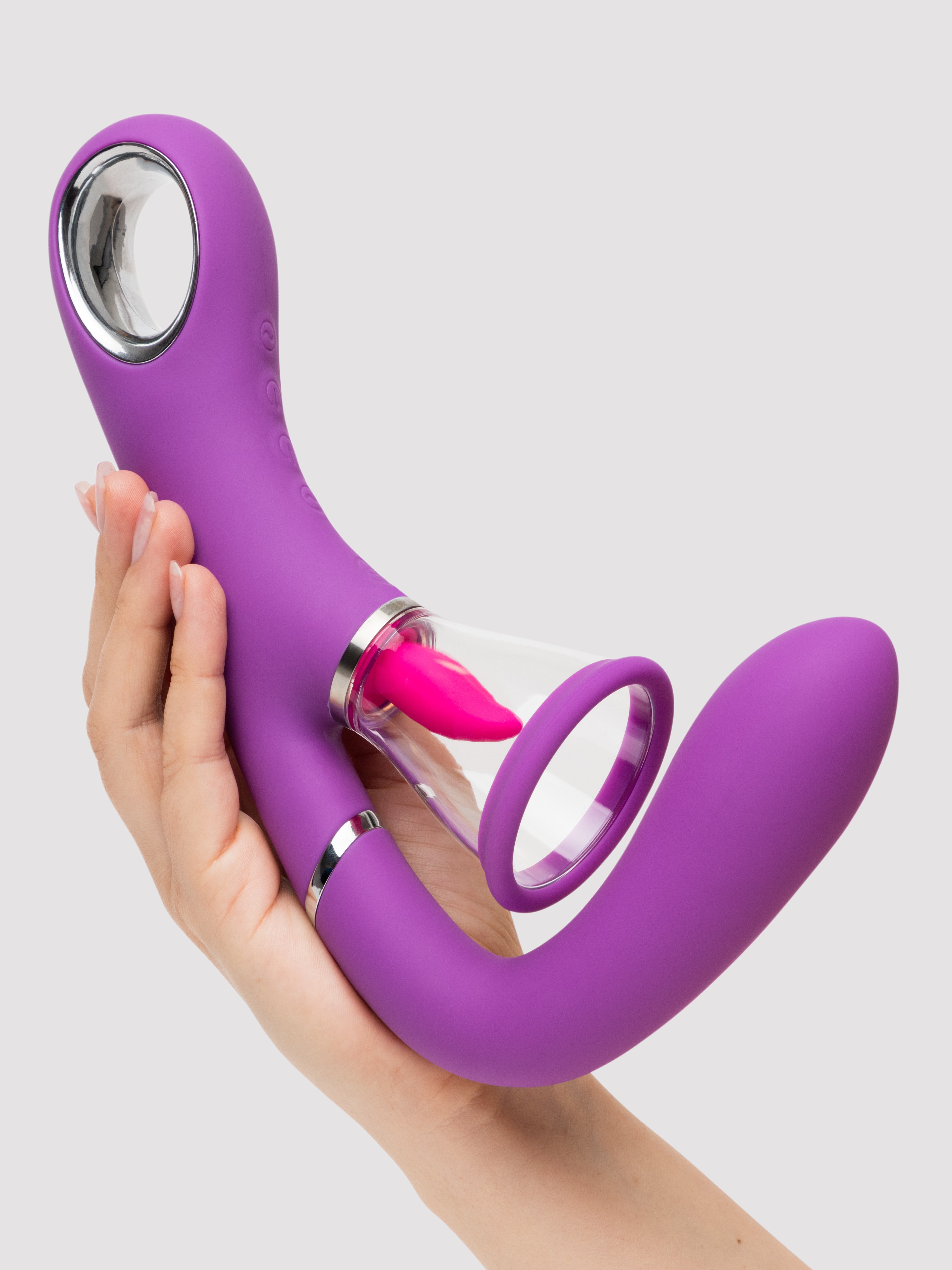 Fantasy for Her Vibrating Pussy Pump, Tongue and G-Spot Vibrator Kit, Purple, hi-res