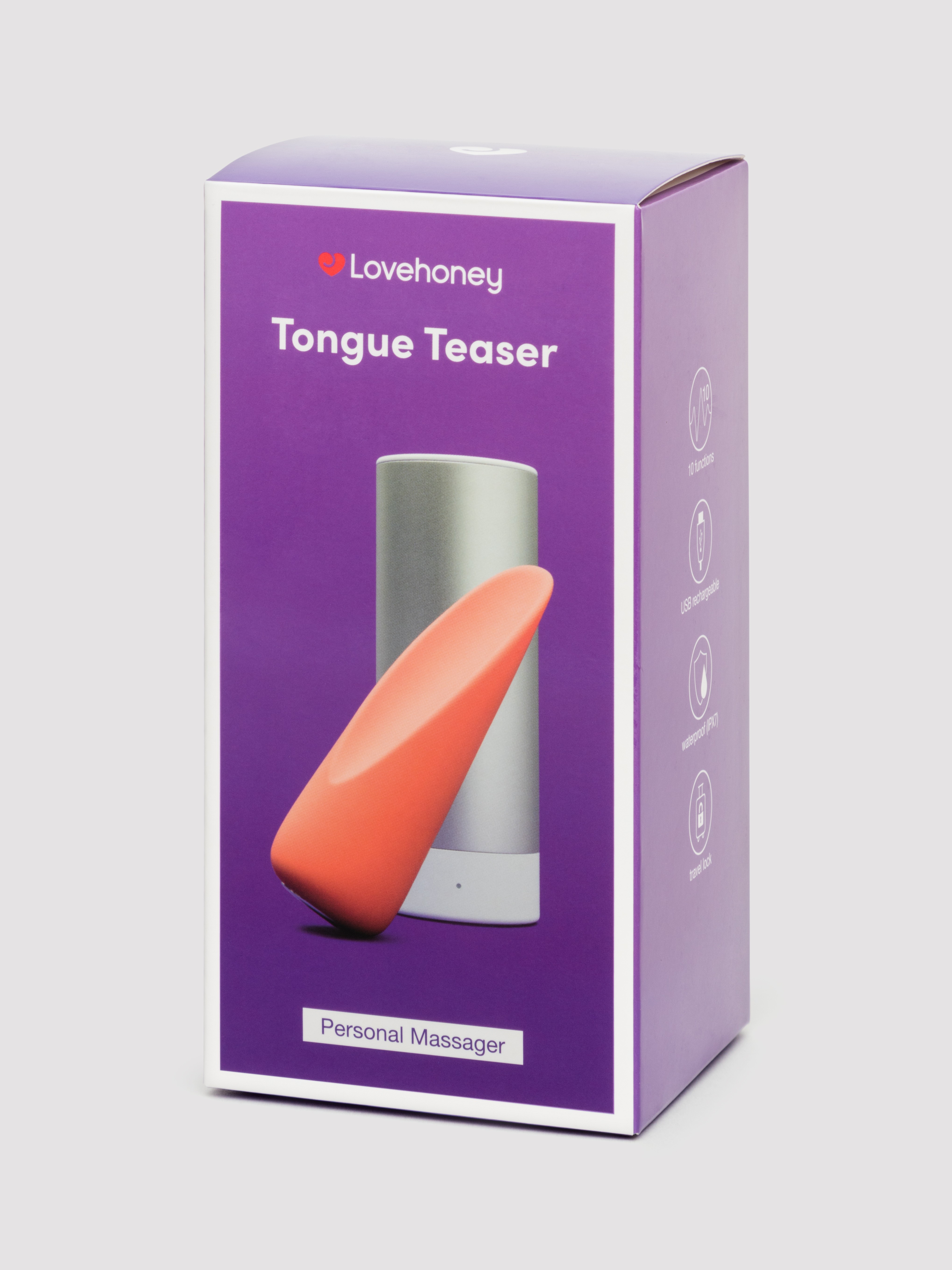 Lovehoney Tongue Teaser Rechargeable Silicone Vibrator, Orange, hi-res