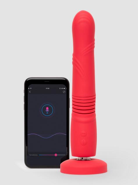Lovense Gravity App Controlled Thrusting and Vibrating Dildo, Red, hi-res