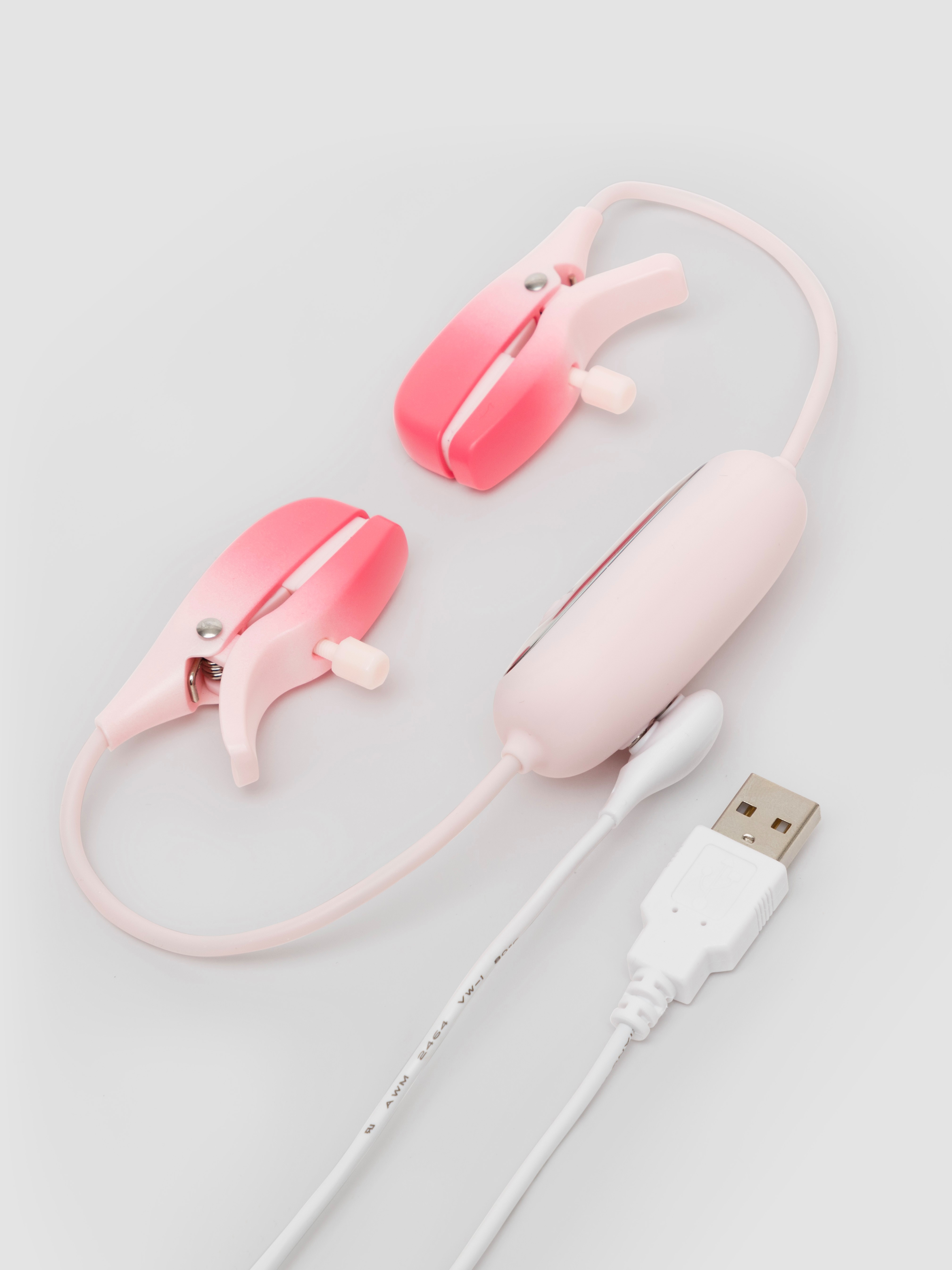 Lovense Gemini App Controlled Adjustable Vibrating Nipple Clamps, Pink, hi-res